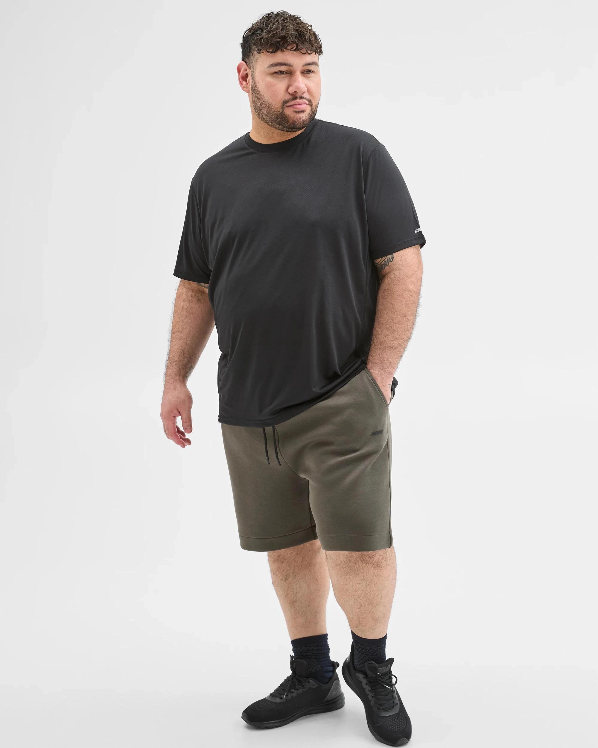 2 Target Plus Size Australian Cotton Blend Tech Fleece Shorts DARK KHAKI, 2 of 6