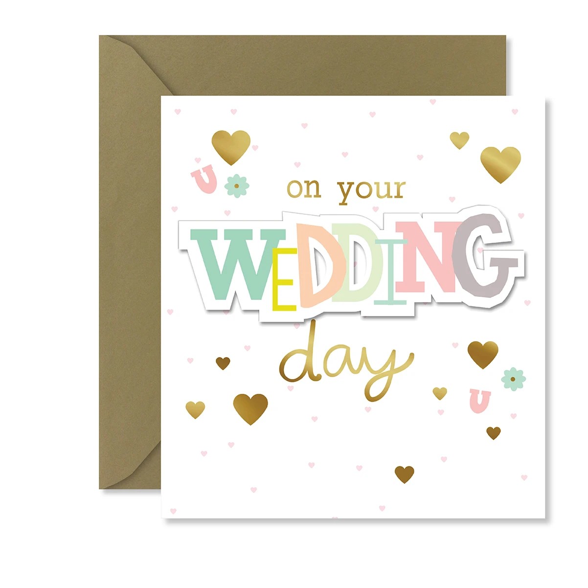 1 Hallmark Wedding Card - Gold Hearts, 1 of 3