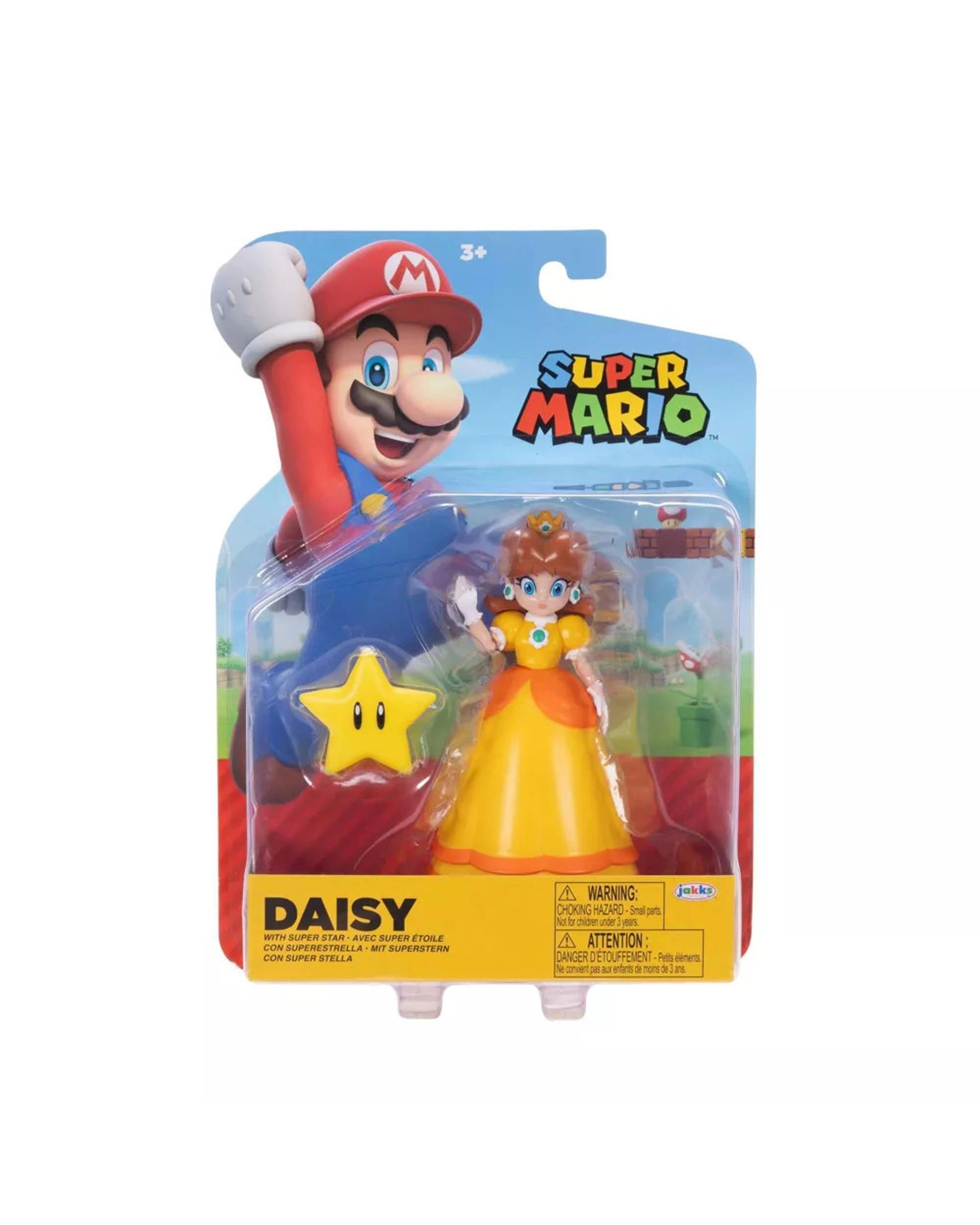 1 World Of Nintendo Super Mario 4 inch Figure Daisy With Super Star, 1 of 5