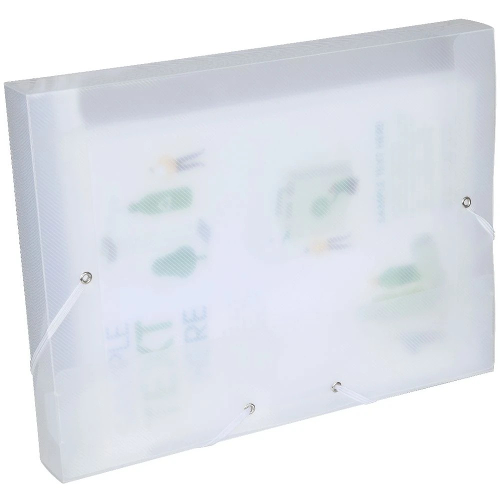 3 J.Burrows A4 Document Box Elastic Closure Clear, 3 of 3
