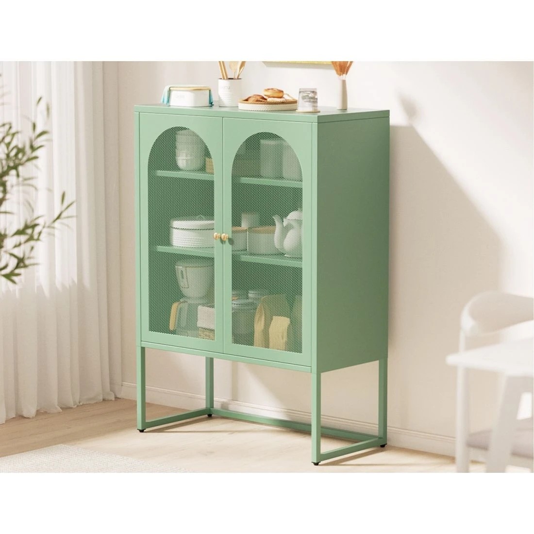 6 Artiss Buffet Sideboard Metal Cabinet
 - Green, 6 of 8