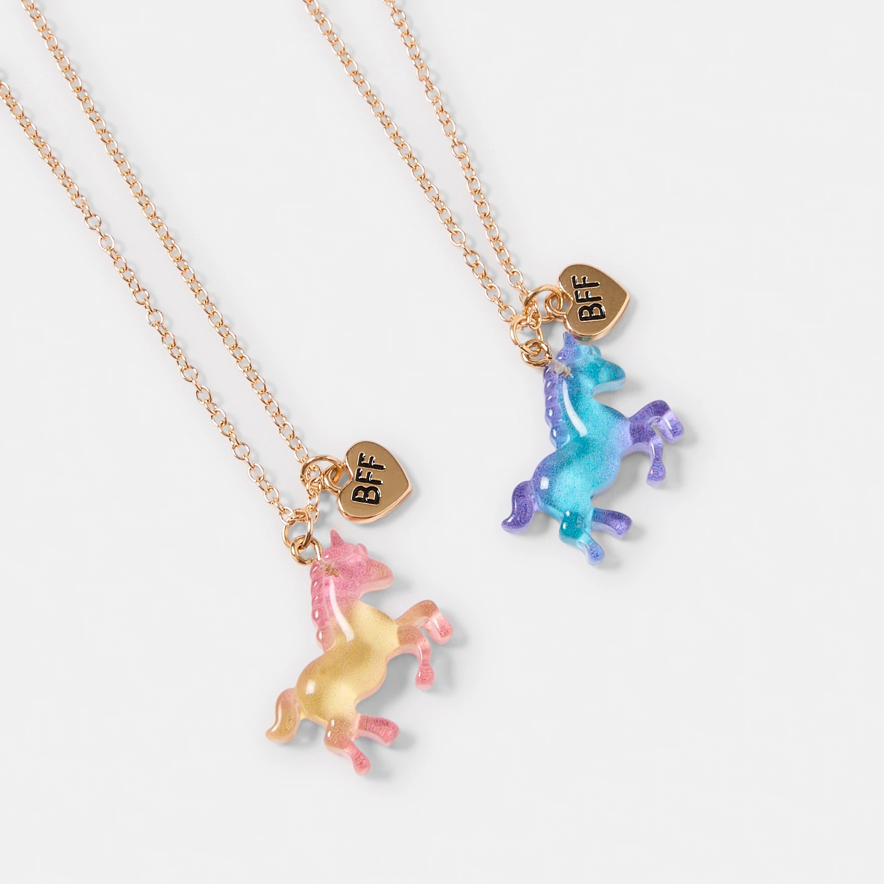 2 2 Pack BFF Unicorn Necklace Set - Gold Tone, 2 of 3