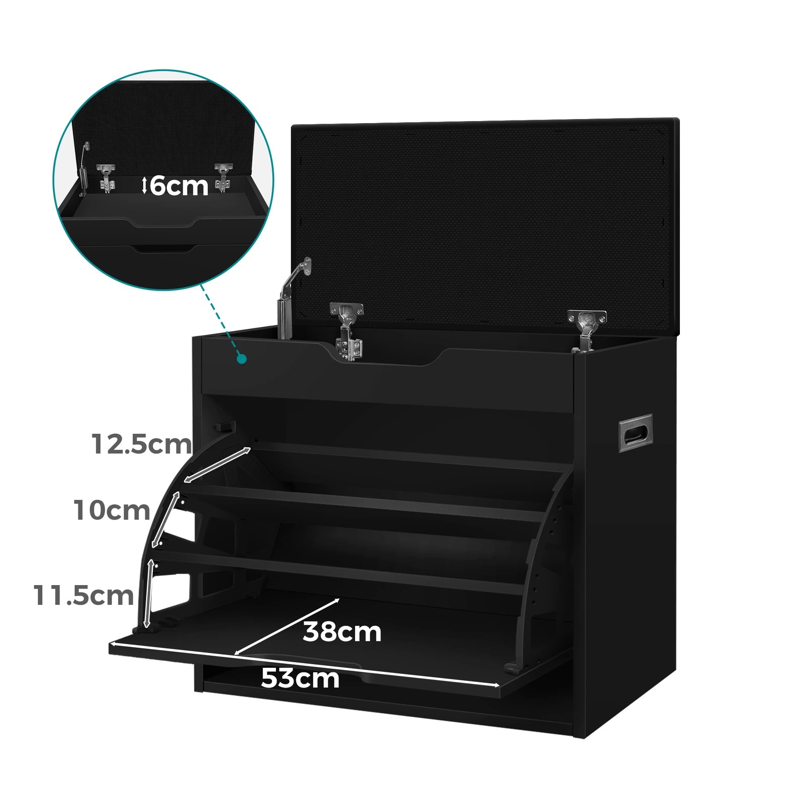 9 Alfordson Shoe Cabinet Bench Rack 12 Pairs - Black, 9 of 10