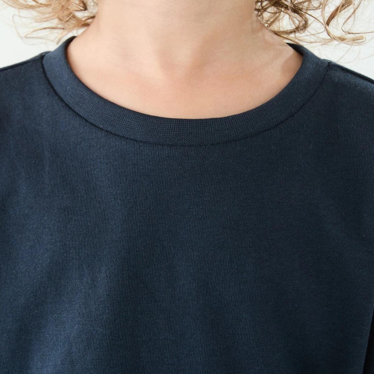 4 Long Sleeve Plain T-shirt Dress Navy, 4 of 8