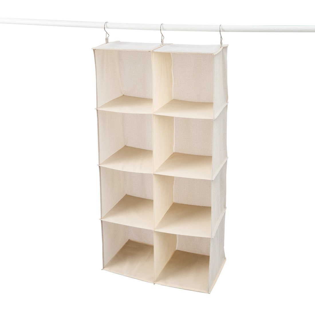 4 Linen Look 8 Cube Hanging Organiser - Beige, 4 of 8