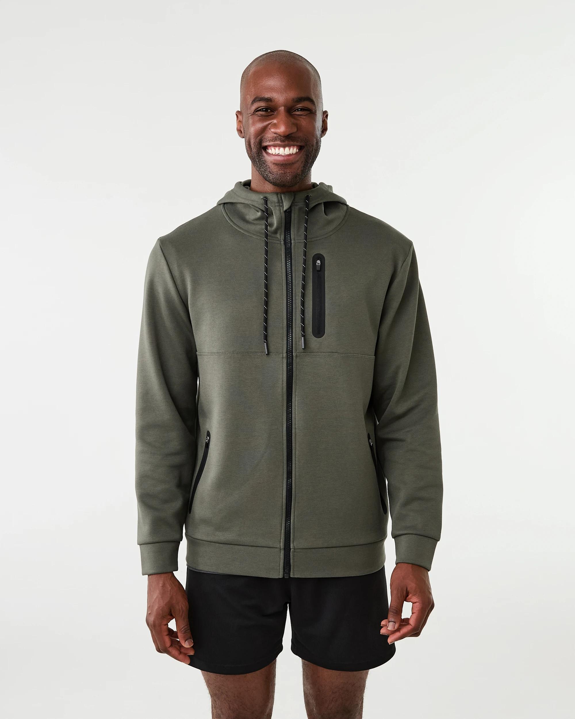 2 Active Mens Sports Tech Hoodie Grn Forest, 2 of 7