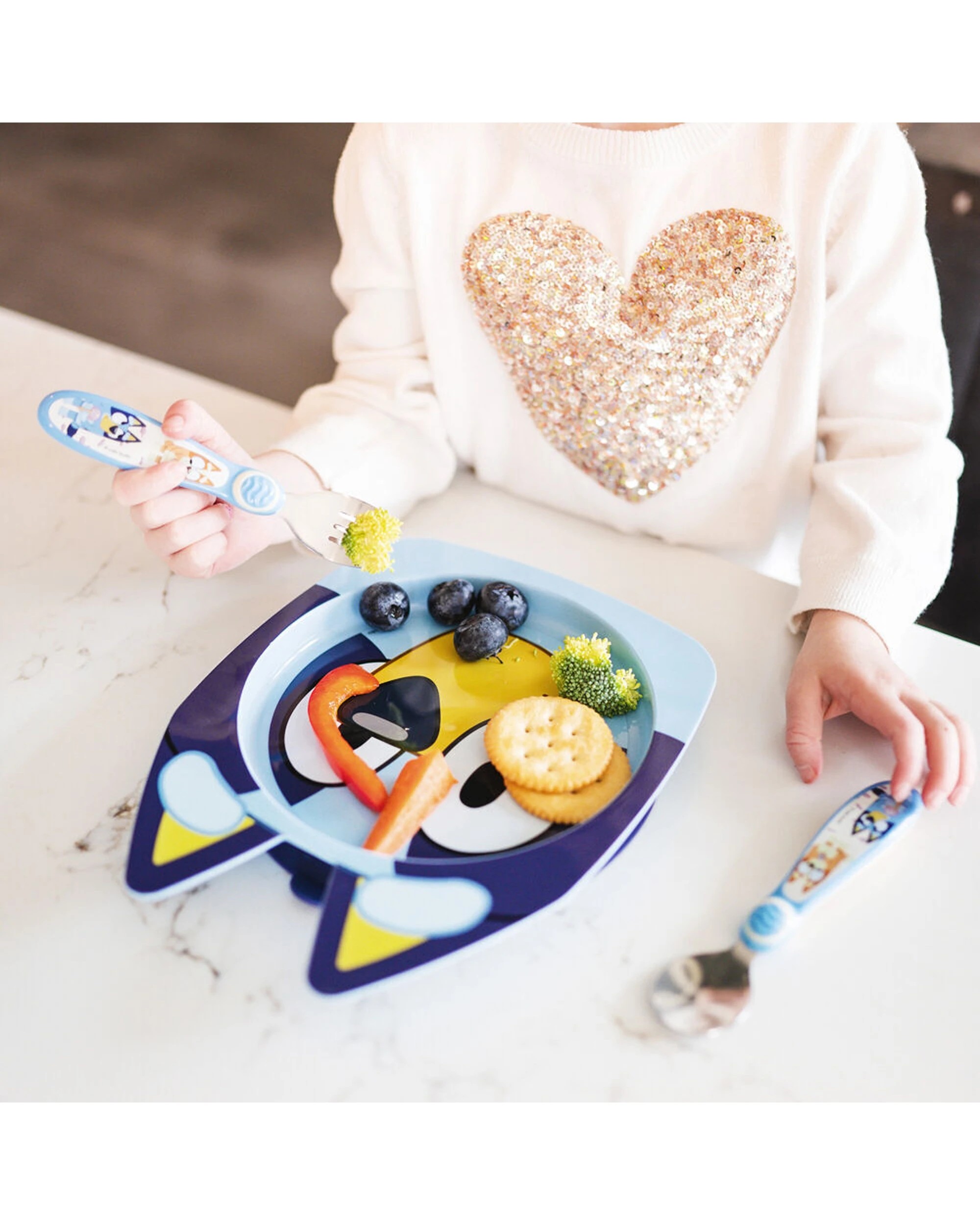 5 The First Years Bluey Character Children's Plate with Suction Base BPA Free 4PK - Blue, 5 of 7