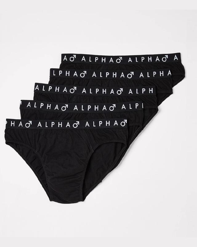 5 Pack Men's Larger Size Attached Elastic Waistband Briefs Extended S