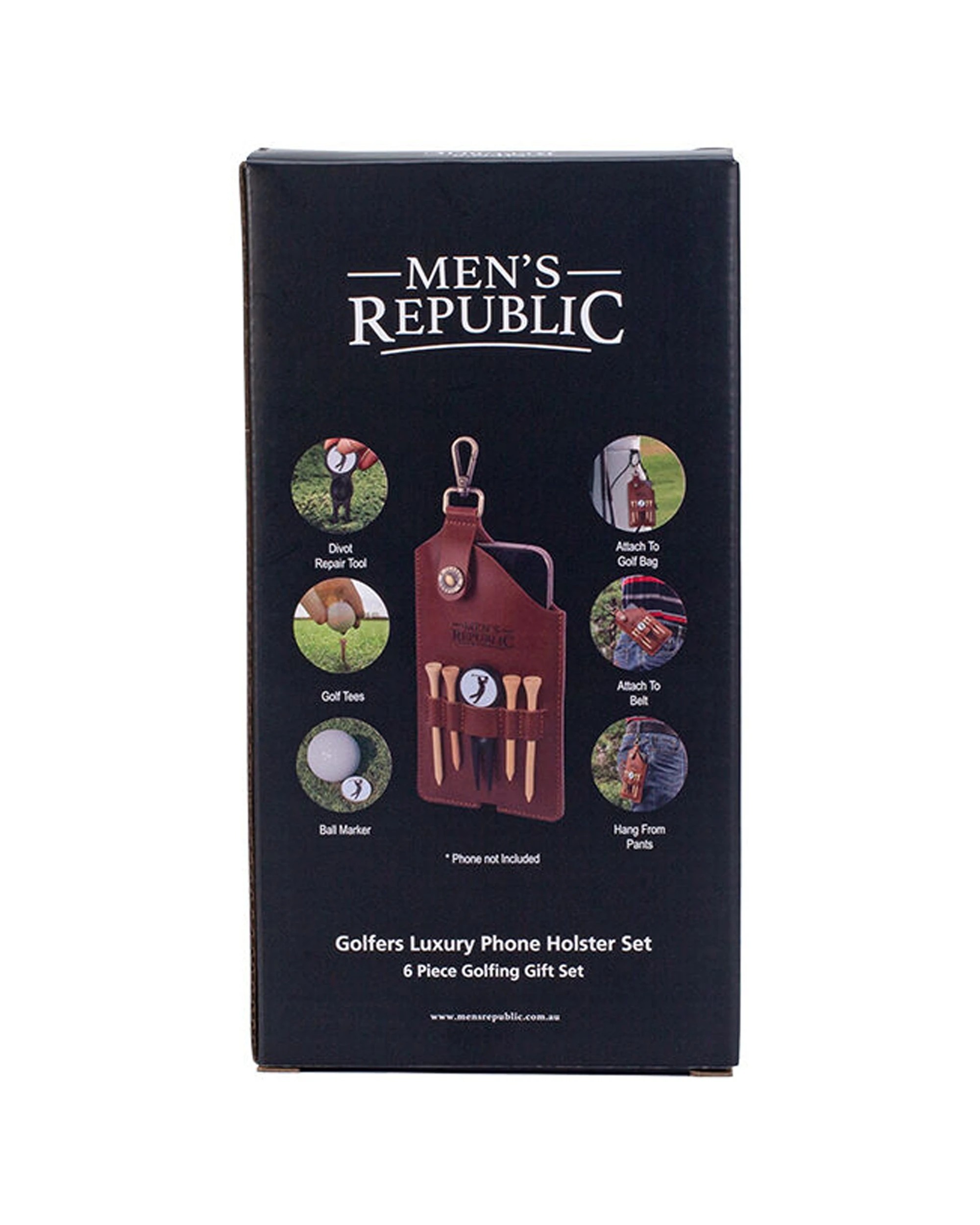 1 Men's Republic Golfers Luxury Phone Holster Set and Repair Tool for Golf Accessories - Black, 1 of 4