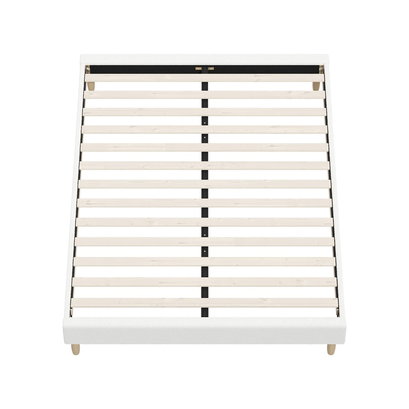 6 Oikiture Queen Bed Base Boucle Bed Frame
 - White, 6 of 10