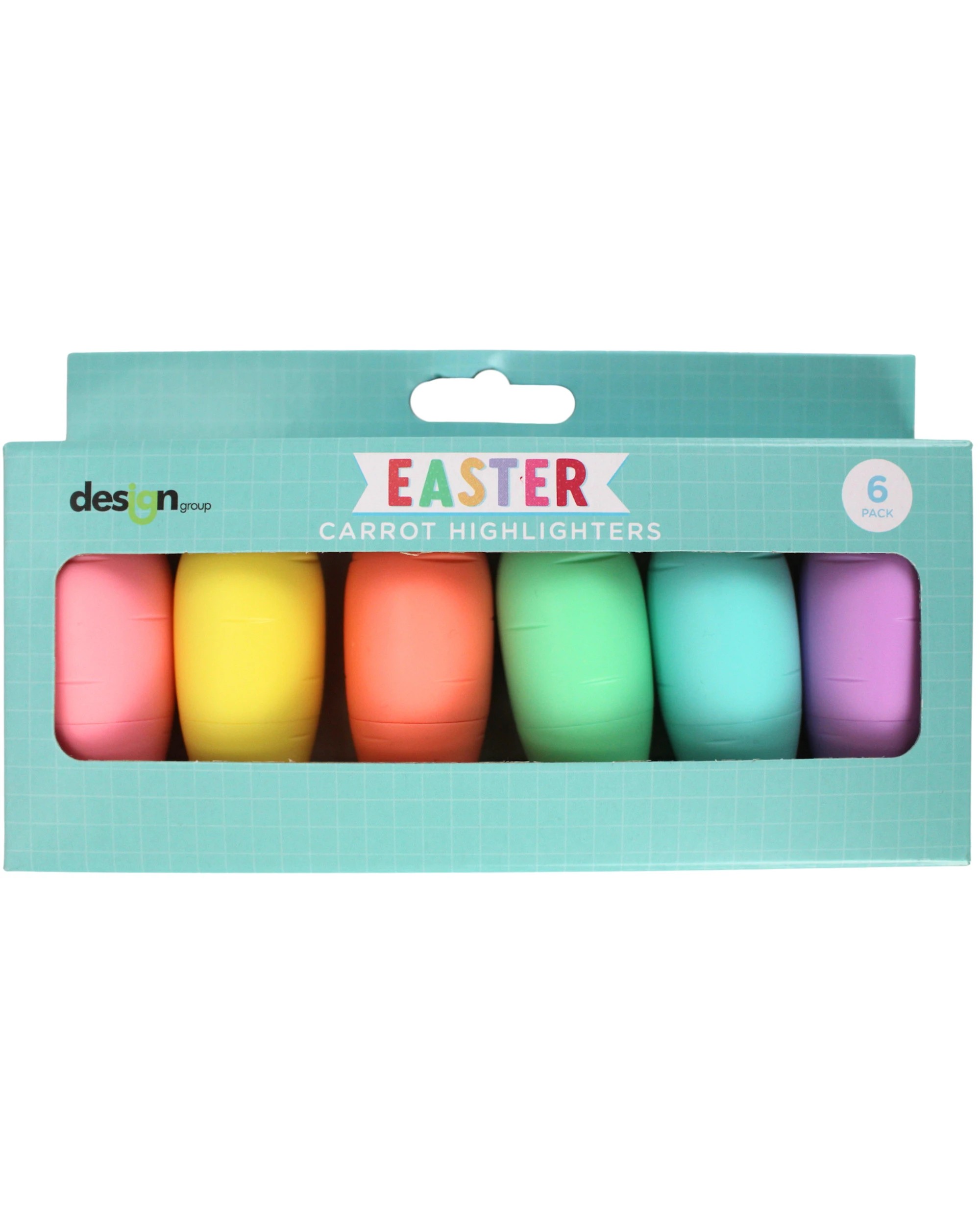 3 Design Group Mini Carrot Highlighters Pack of 6 - Multi, 3 of 4