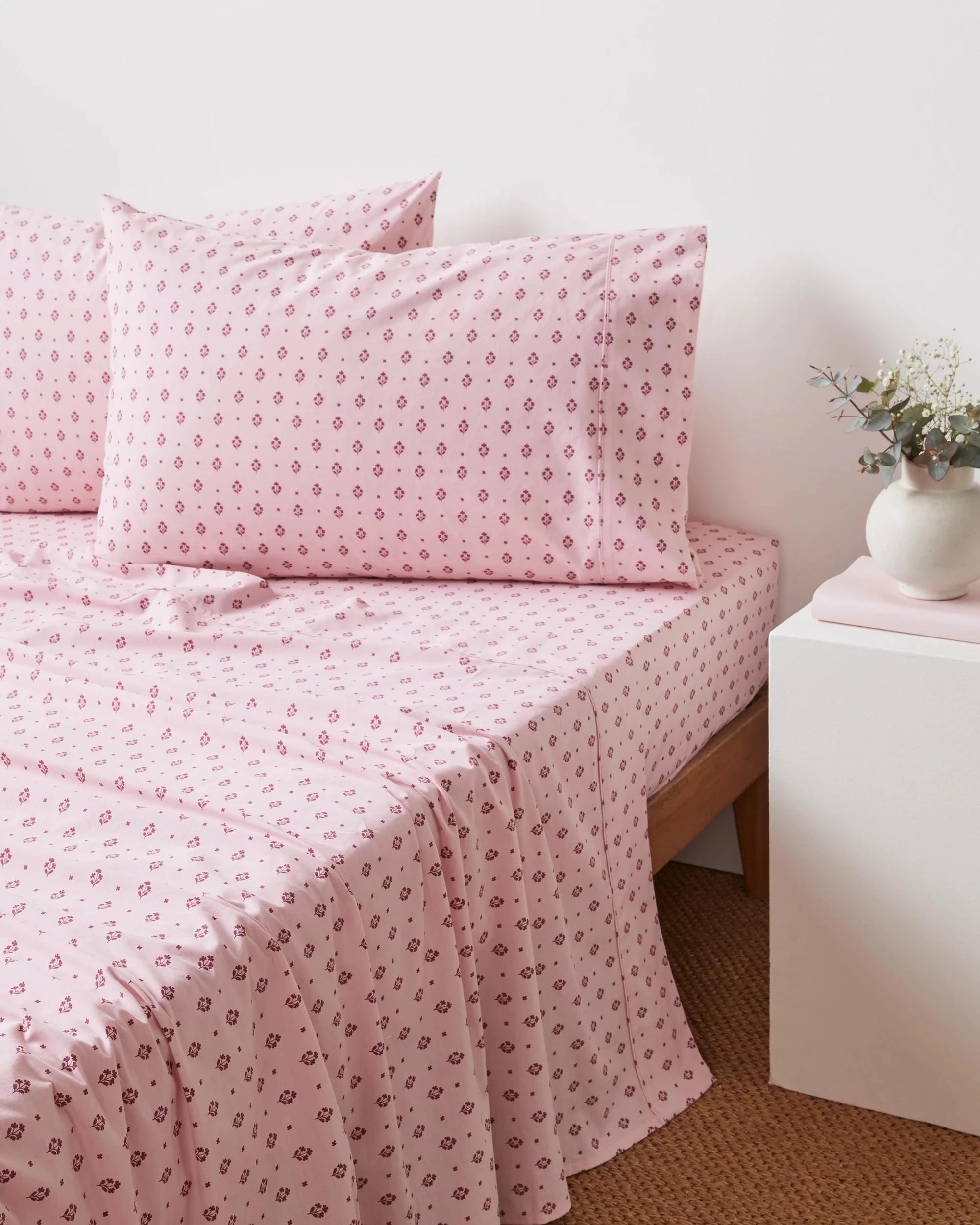 1 Target Amelia Australian Cotton Printed Sheet Set - King Bed - Pink, 1 of 4