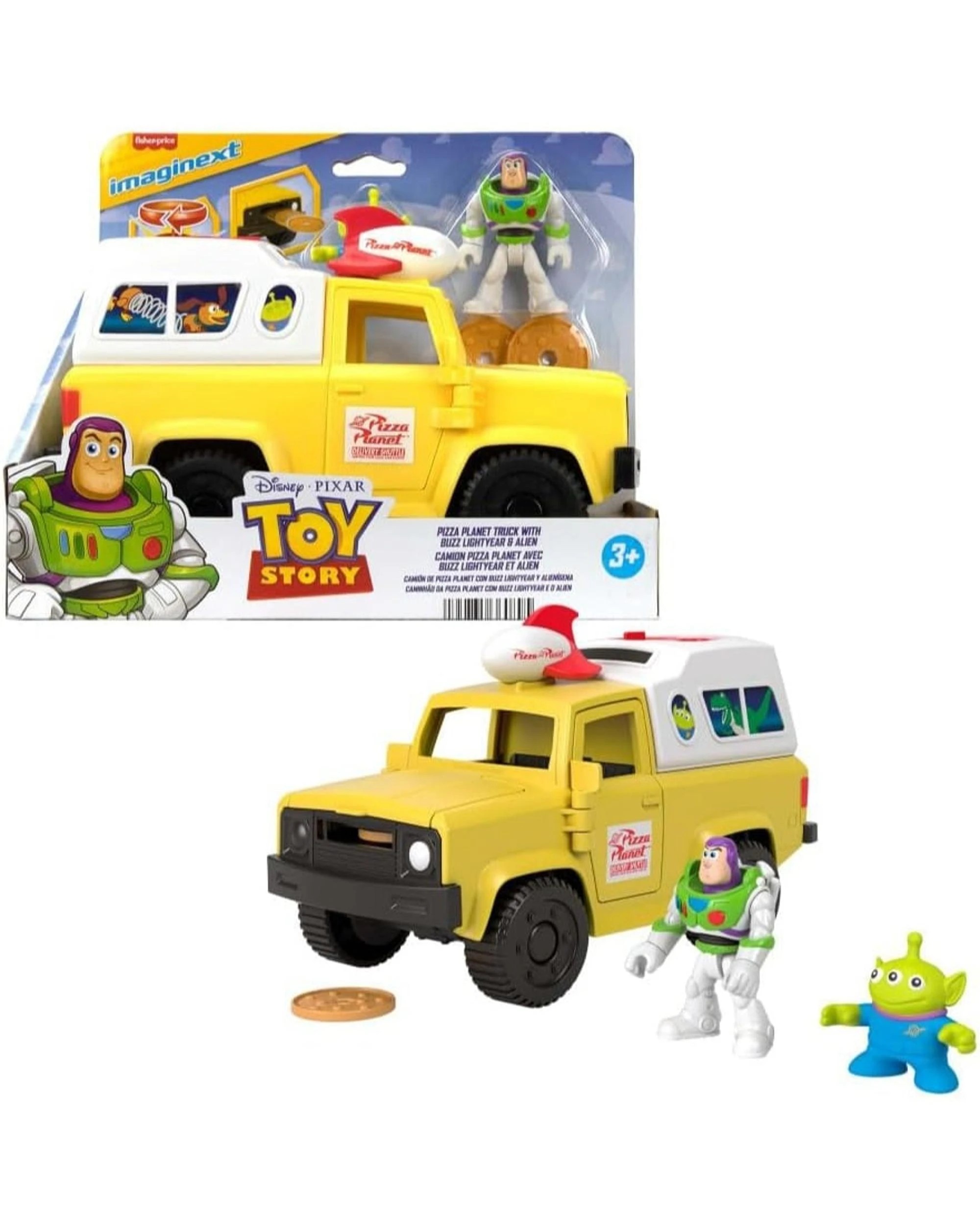 1 Fisher-Price Imaginext Disney Pixar Toy Story Buzz and Pizza Planet Truck Disc Launcher Vehicle, 1 of 10