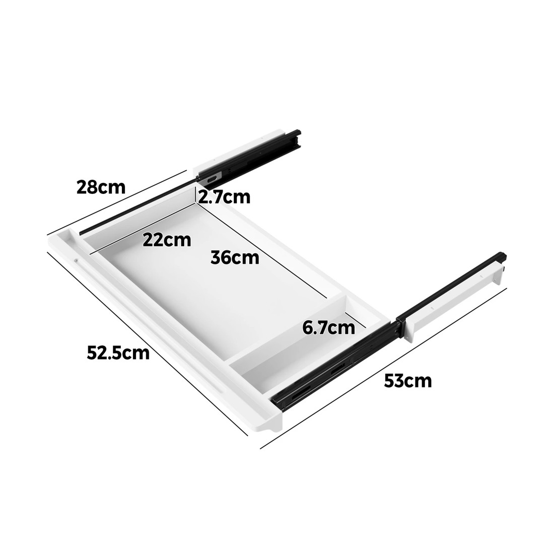 8 Oikiture Under Desk Drawer Pull-out Drawer Sliding Tray Storage Organizer
 - White, 8 of 8