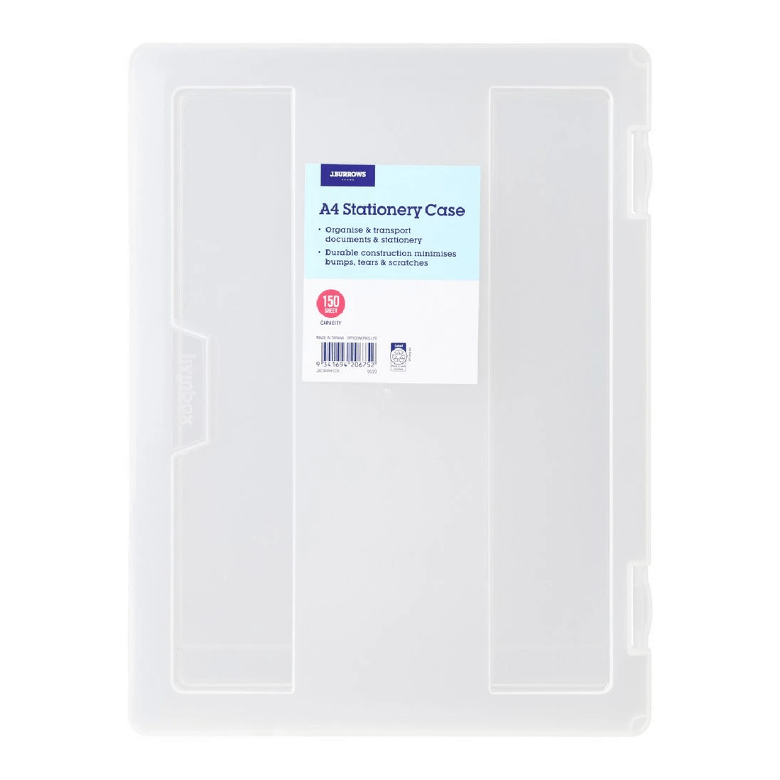 1 J.Burrows Stationery Case A4 Clear, 1 of 3
