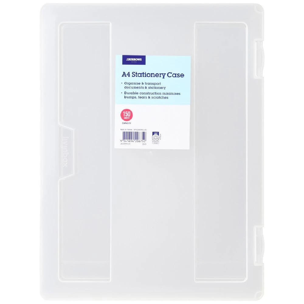 1 J.Burrows Stationery Case A4 Clear, 1 of 3