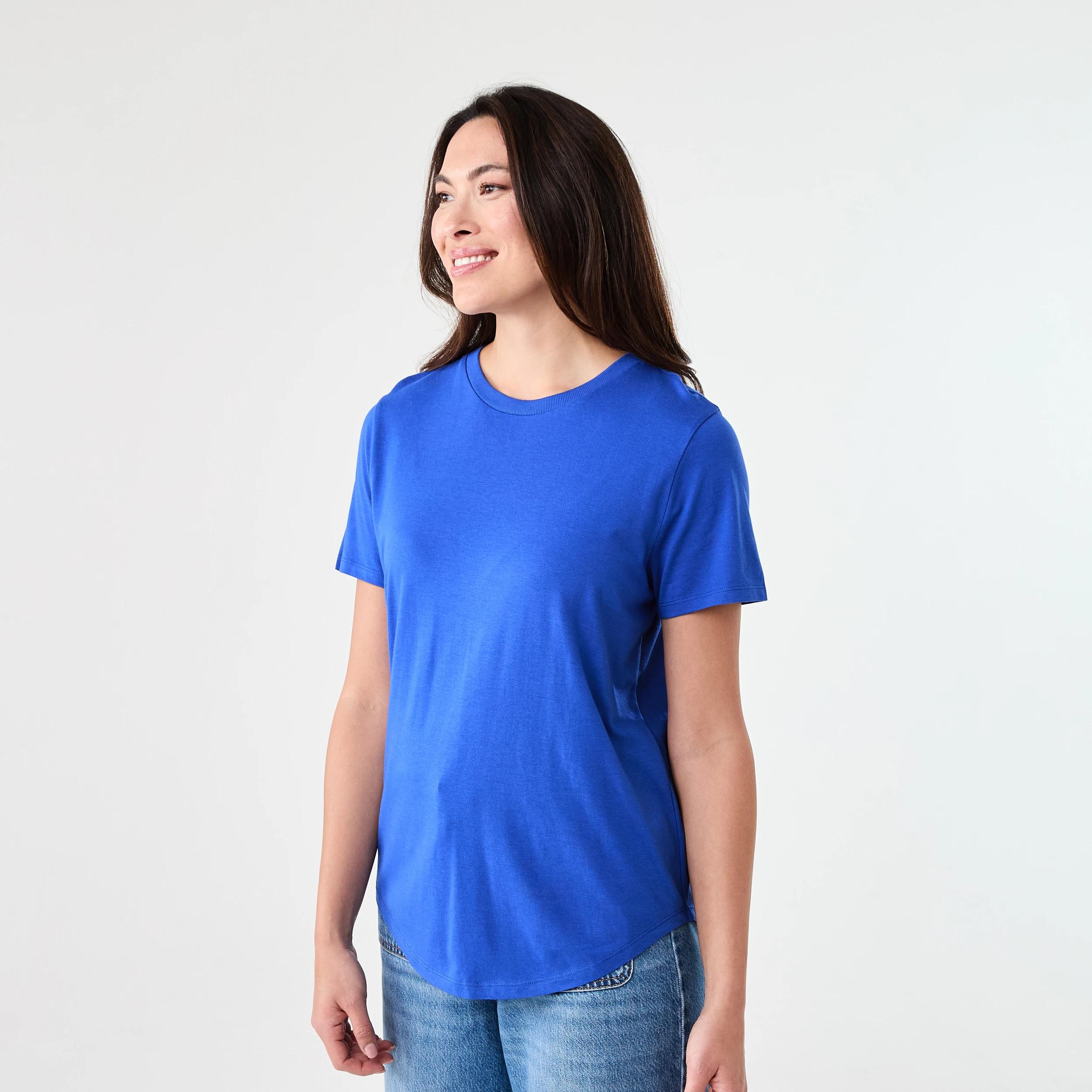 2 Short Sleeve Cotton Modal T-shirt LAPIS BLUE, 2 of 6