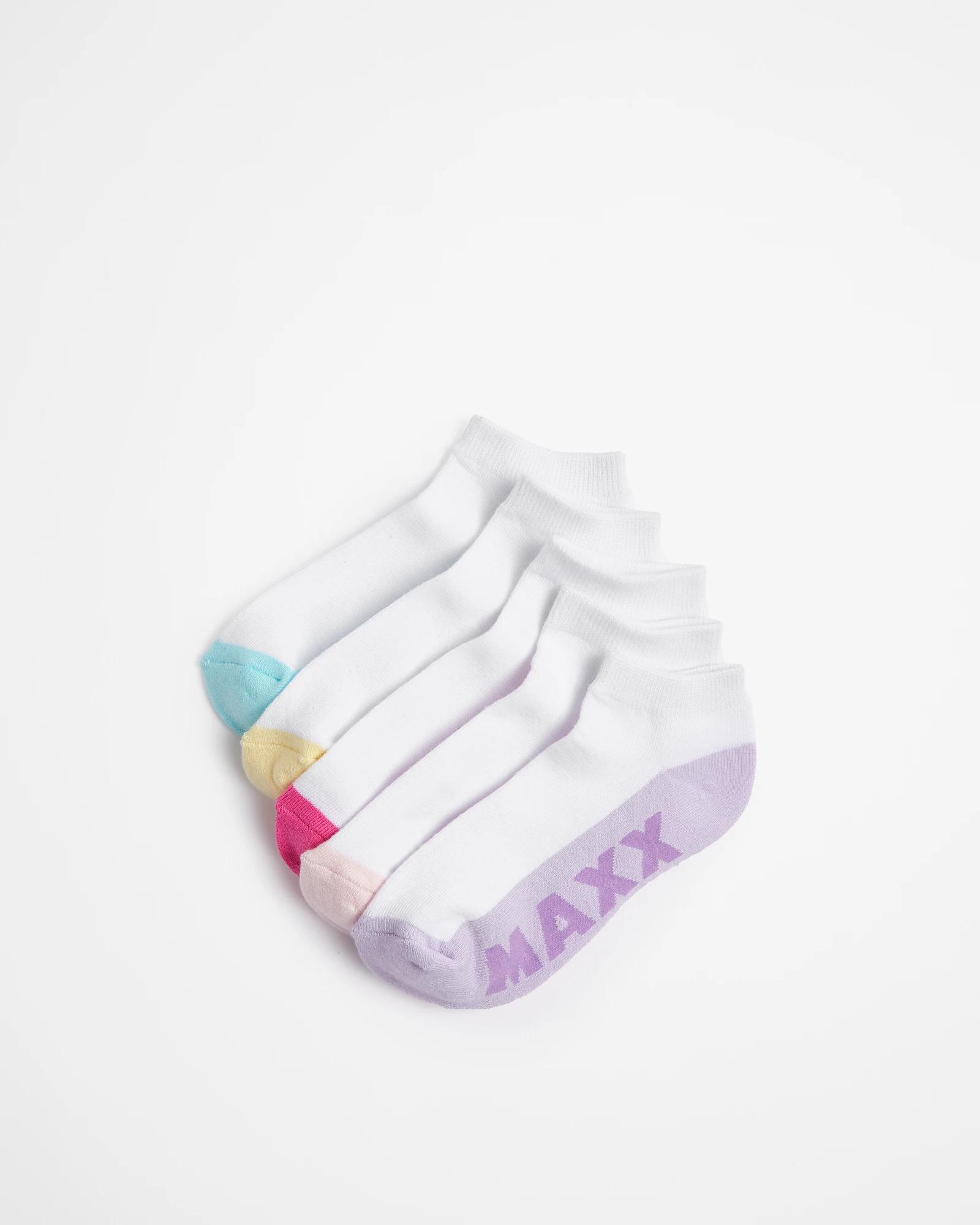 1 Maxx Sport Girls Low Cut Socks 5 Pack WHITE, 1 of 3