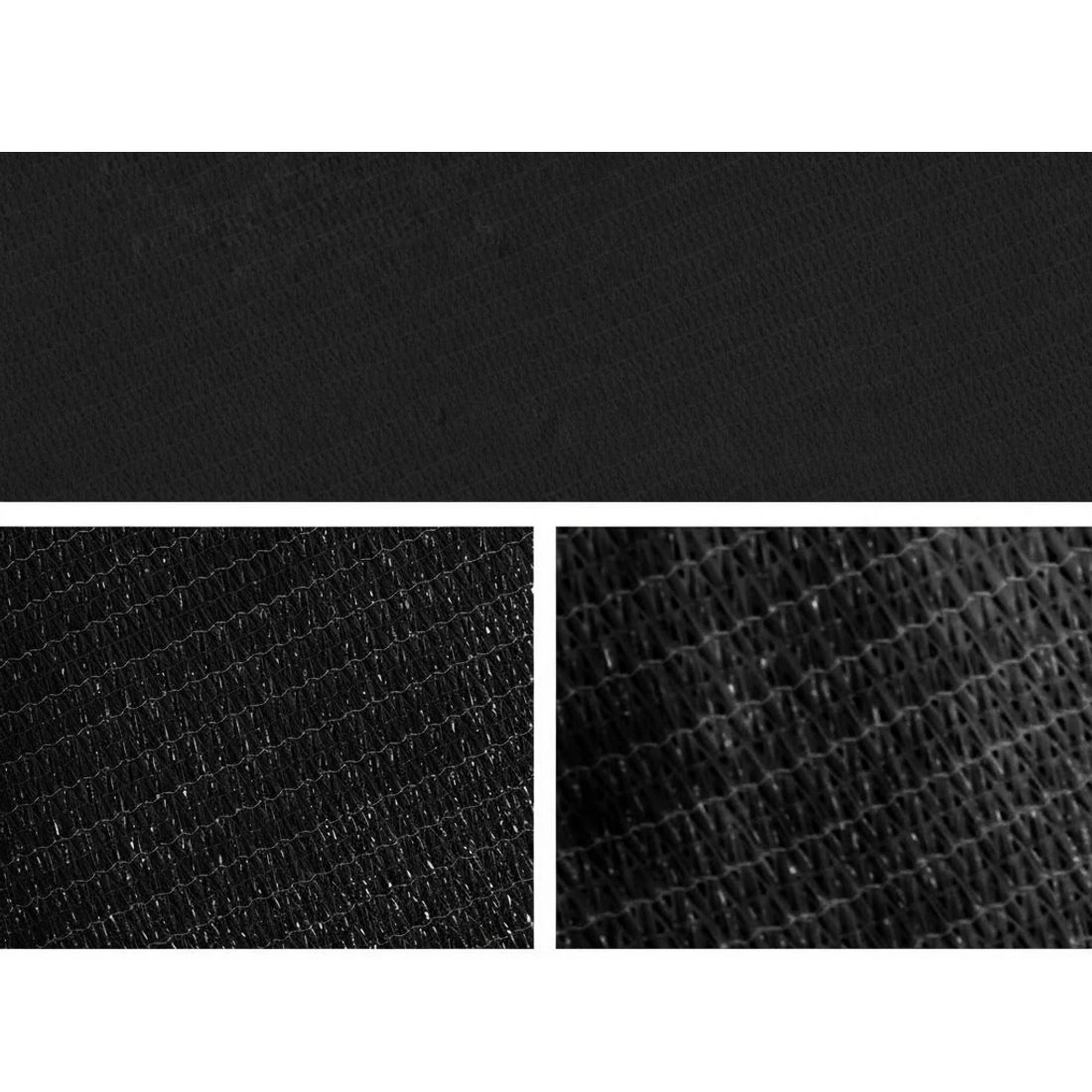 6 Instahut Shade Sail Rectangle 280GSM 98%  Shade Cloth - Black, 6 of 8
