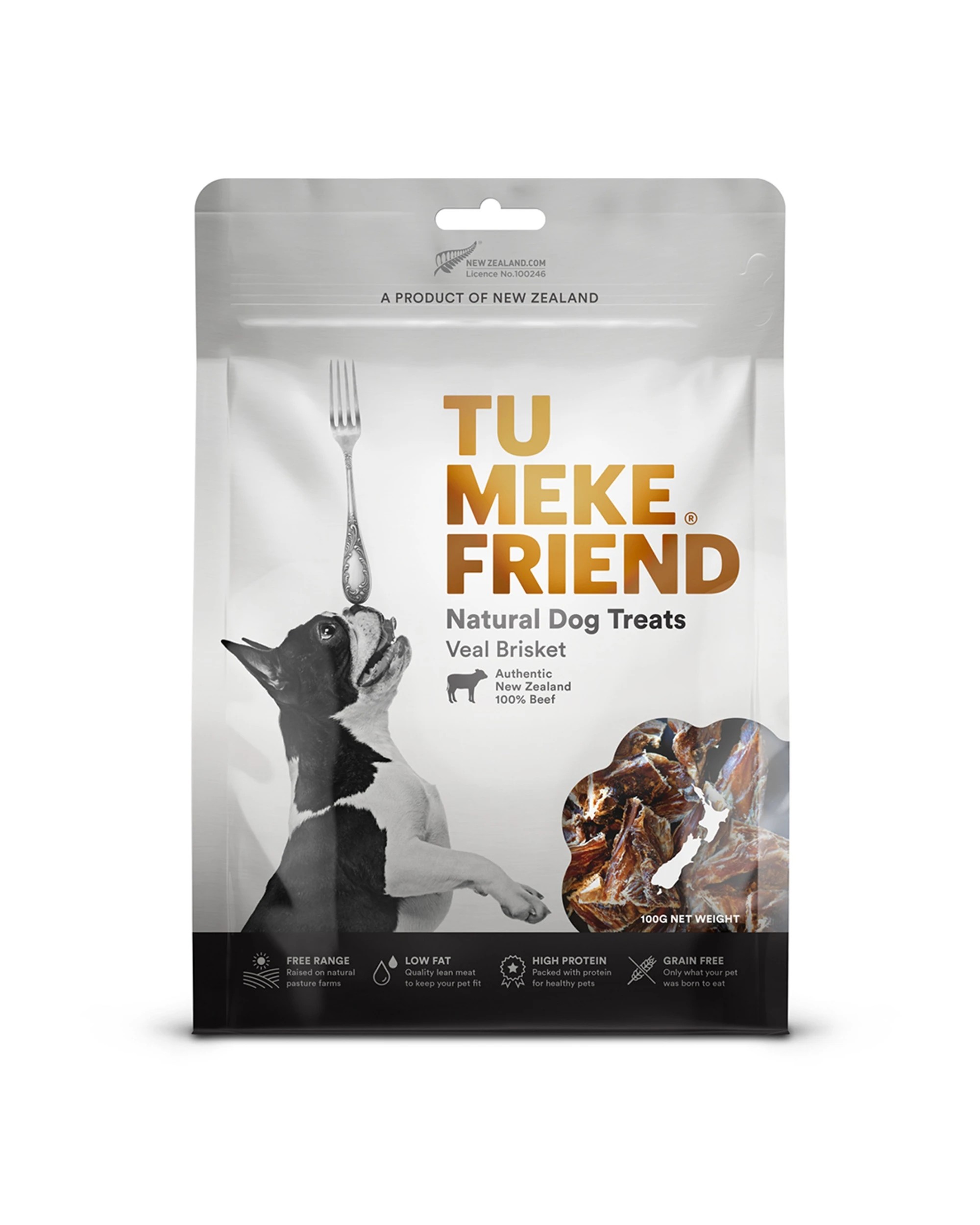 2 Tu Meke Friend 2 x 100g Air-Dried Natural Dog Treats Veal Brisket Free-Run - Plain, 2 of 4