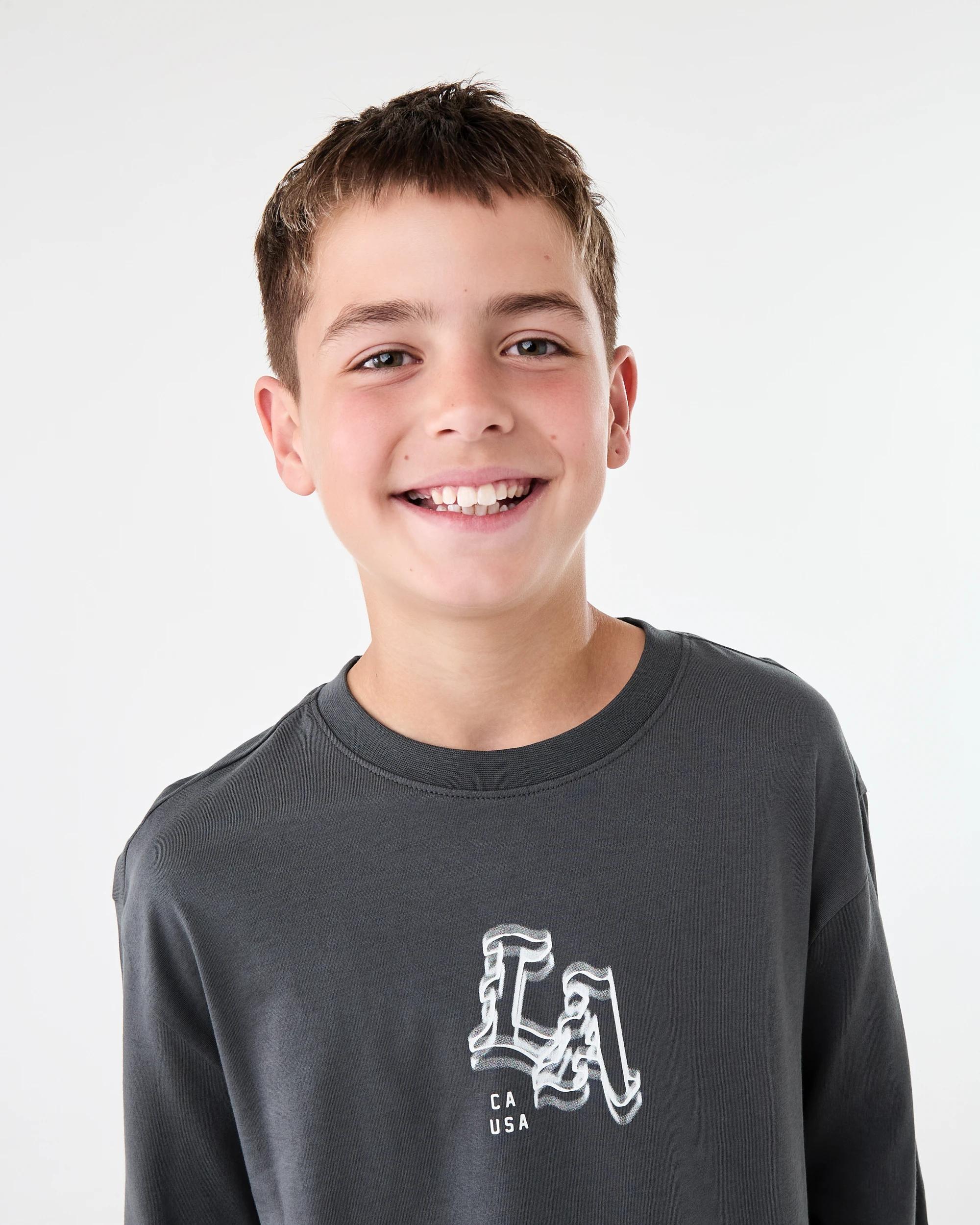 3 Long Sleeve Printed T-shirt Gry Slogan, 3 of 6