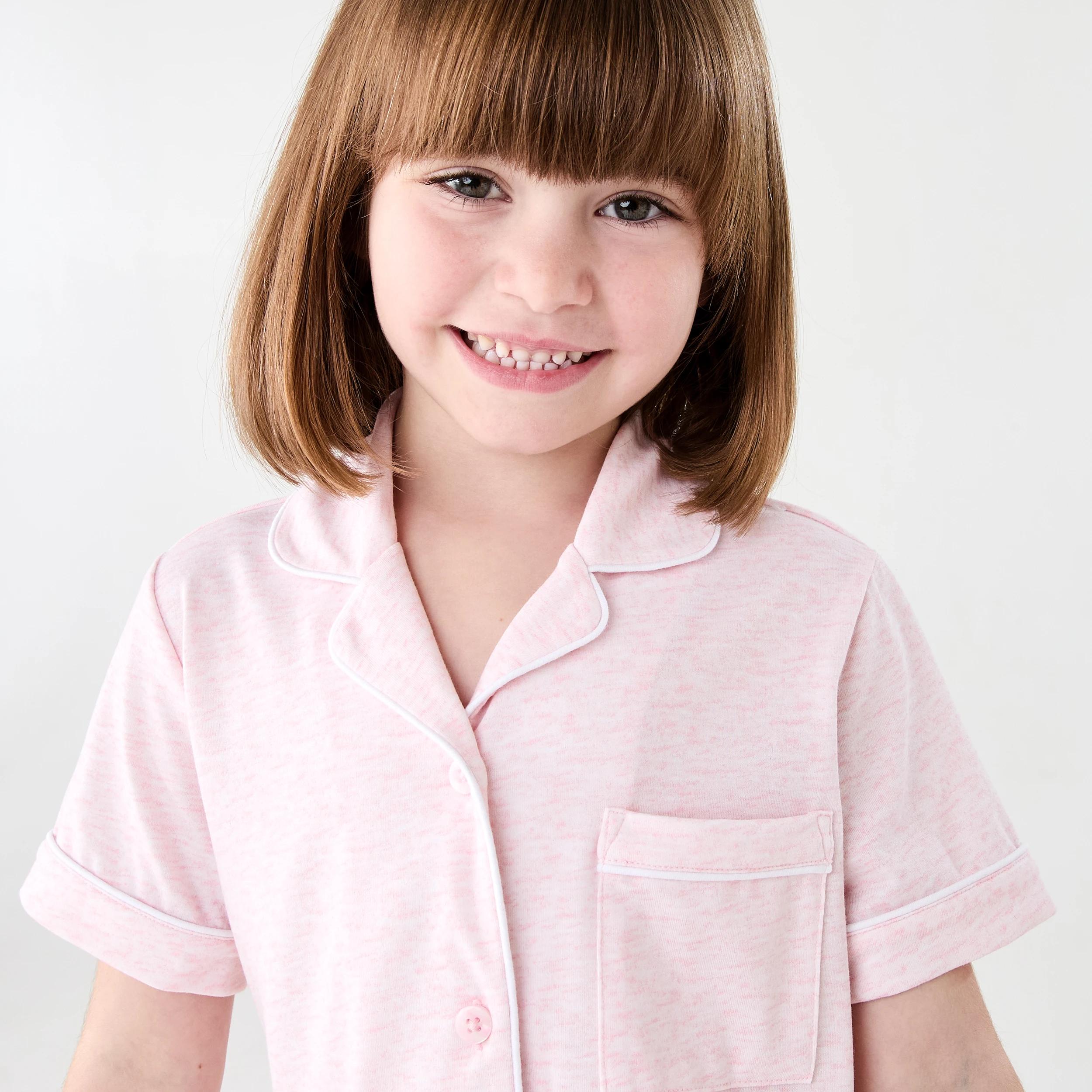 3 Short Sleeve Button Down Pyjama Set BABY PINK MARLE, 3 of 8