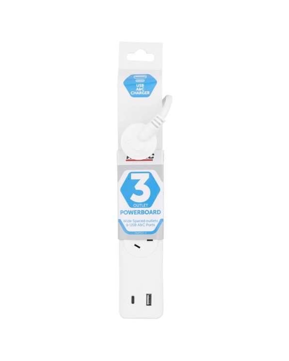 Arlec 3 Outlet 2 USB-A & USB-C Powerboard