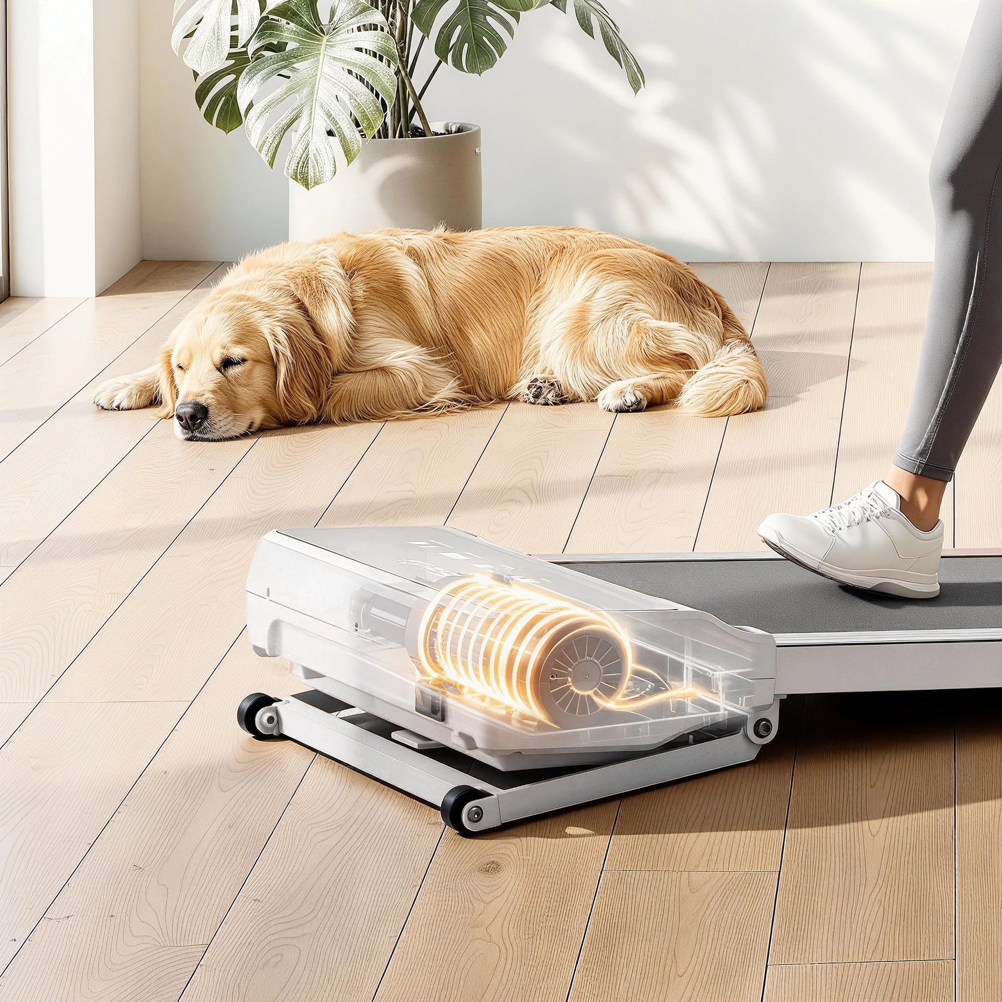 8 Everfit 3 in 1 Walking Pad Treadmill 20% Auto Incline Under Desk Treadmills 40cm Wide Belt - White, 8 of 9
