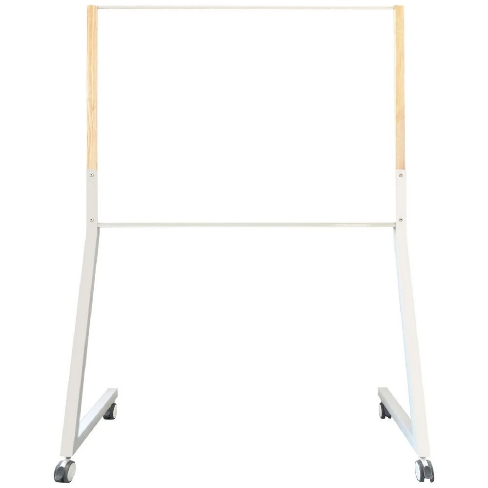 1 J.Burrows Magnetic Mobile Whiteboard 900x1200mm White Frame, 1 of 4