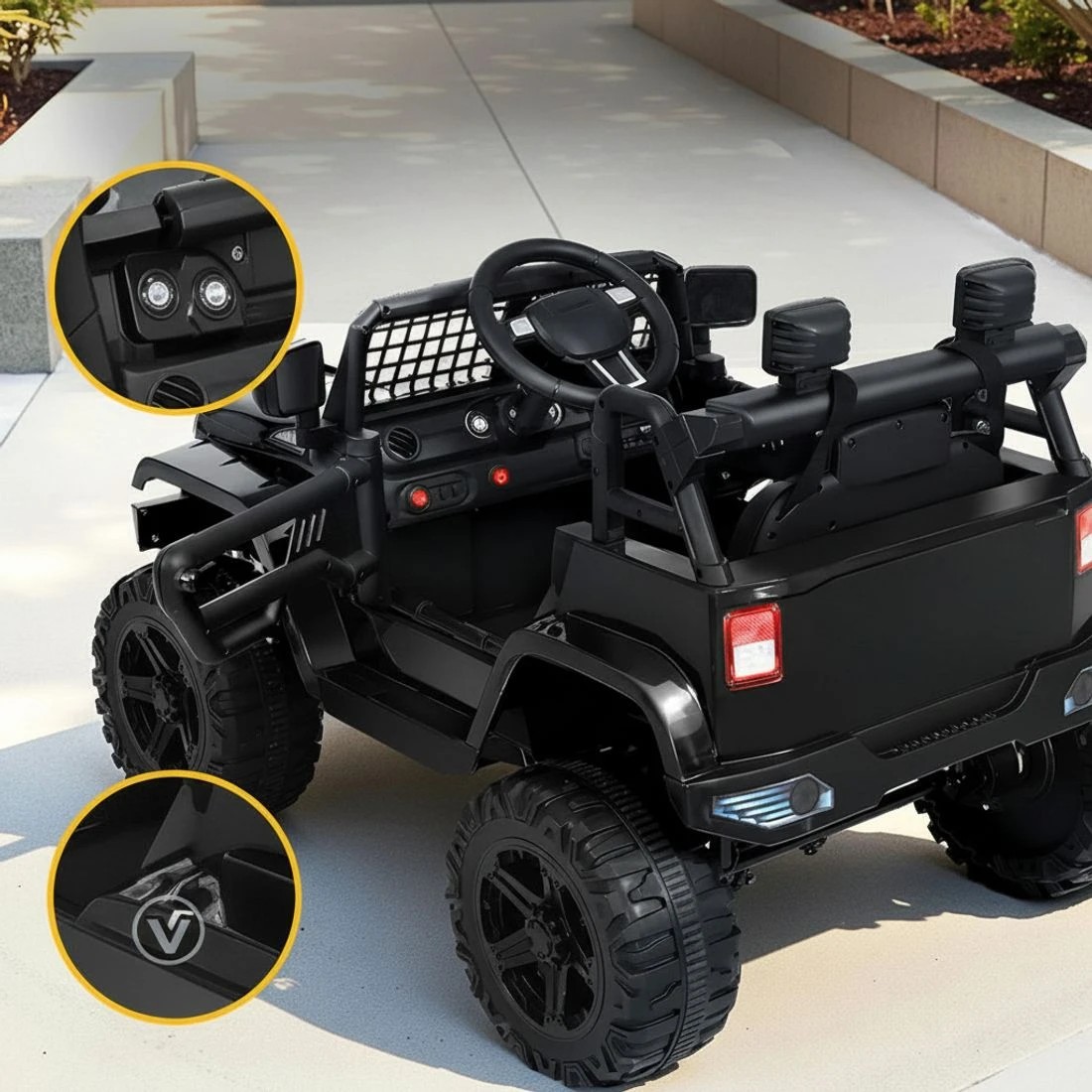 5 Rigo Kids Electric Ride on Car Jeep Toy Cars Remote 12v Durable Space Saving Modern Decor Easy Assembly - Black, 5 of 5