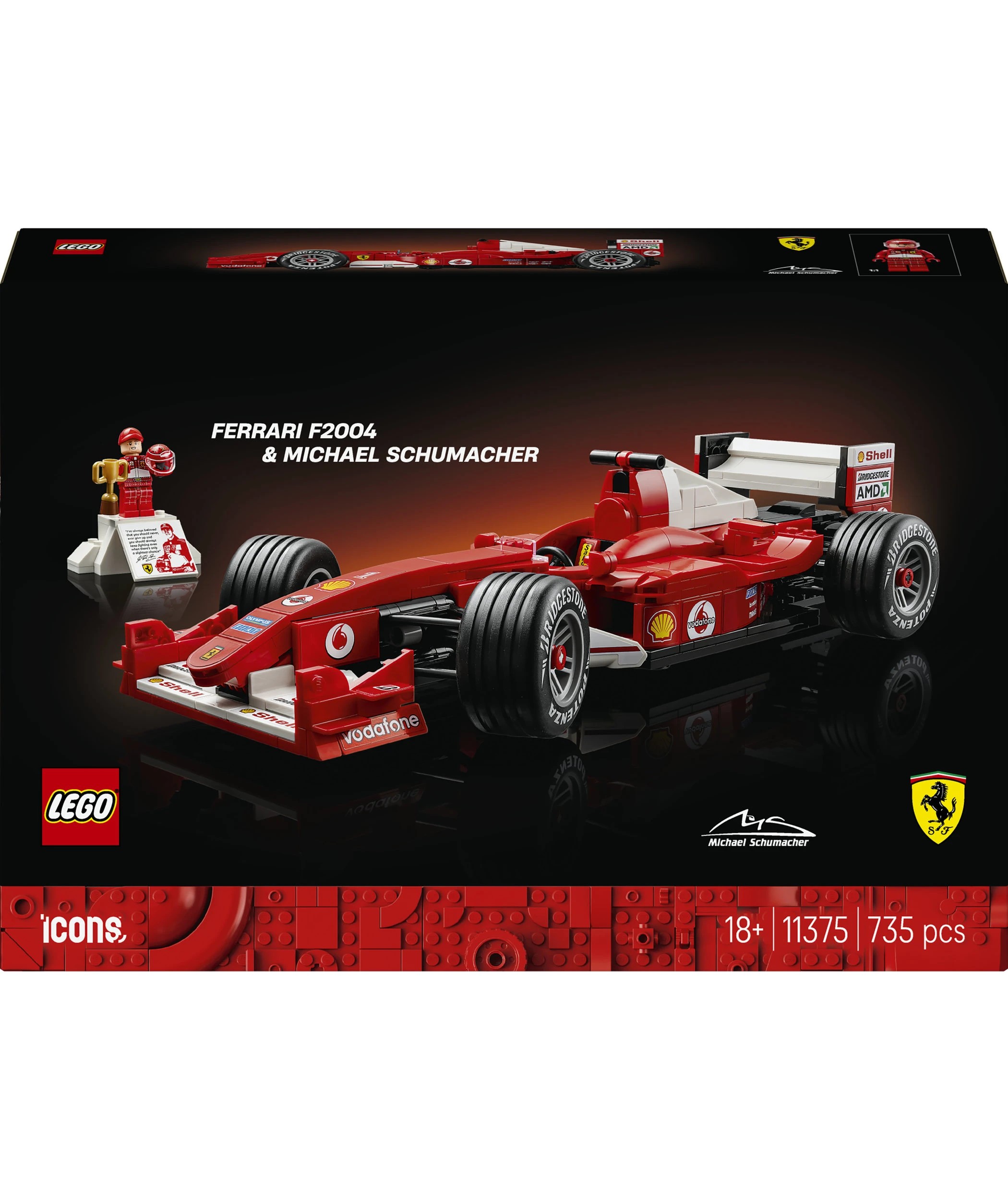 1 LEGO Icons Ferrari F2004 & Michael Schumacher 11375, 1 of 10