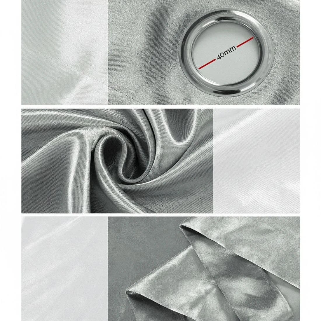 4 Artiss 2X Blockout Curtains Eyelet 240x230cm  Shine - Grey, 4 of 4