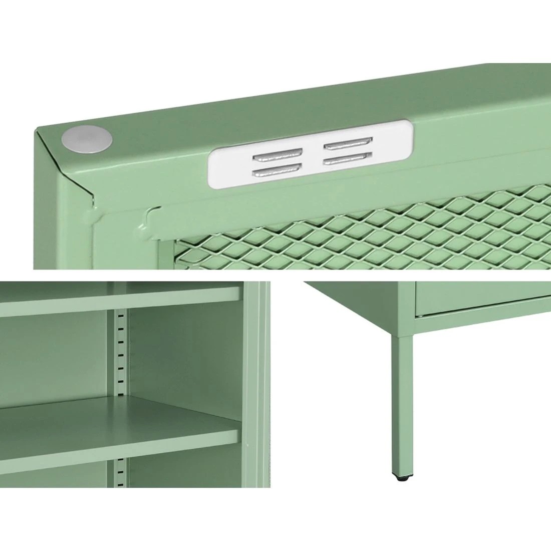 8 Artiss Buffet Sideboard Metal Cabinet - Green, 8 of 8