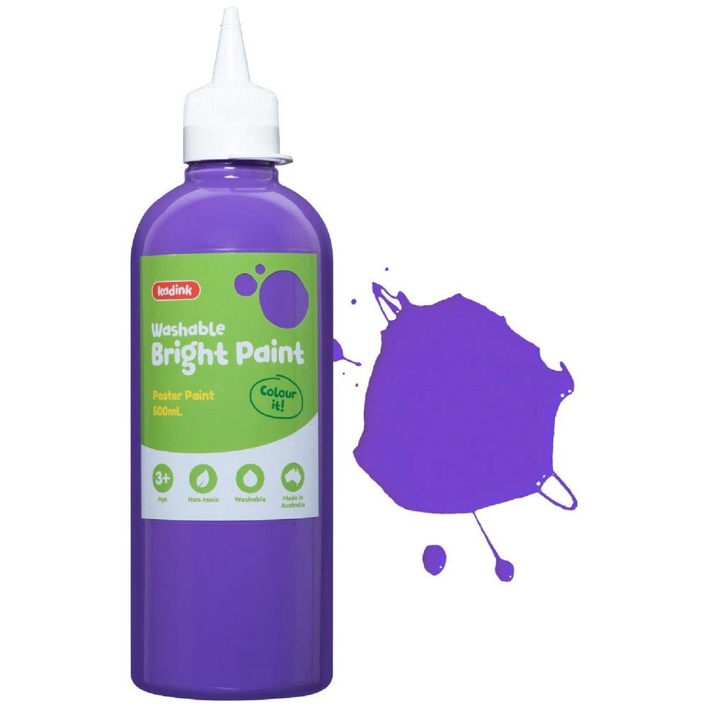 1 Kadink Washable Bright Poster Paint 500mL Purple, 1 of 2