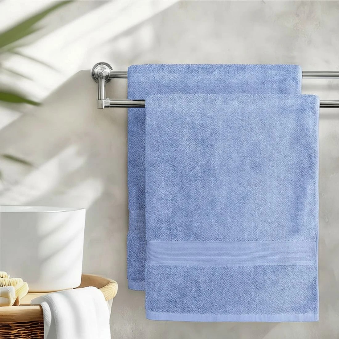 3 2 Pack Bath Sheets Set Cotton Extra Large Towel - Blue, 3 of 4