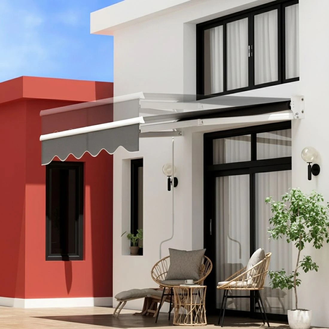 5 Instahut Retractable Folding Arm Awning Motorised Sunshade 2Mx1.5M - Grey, 5 of 6