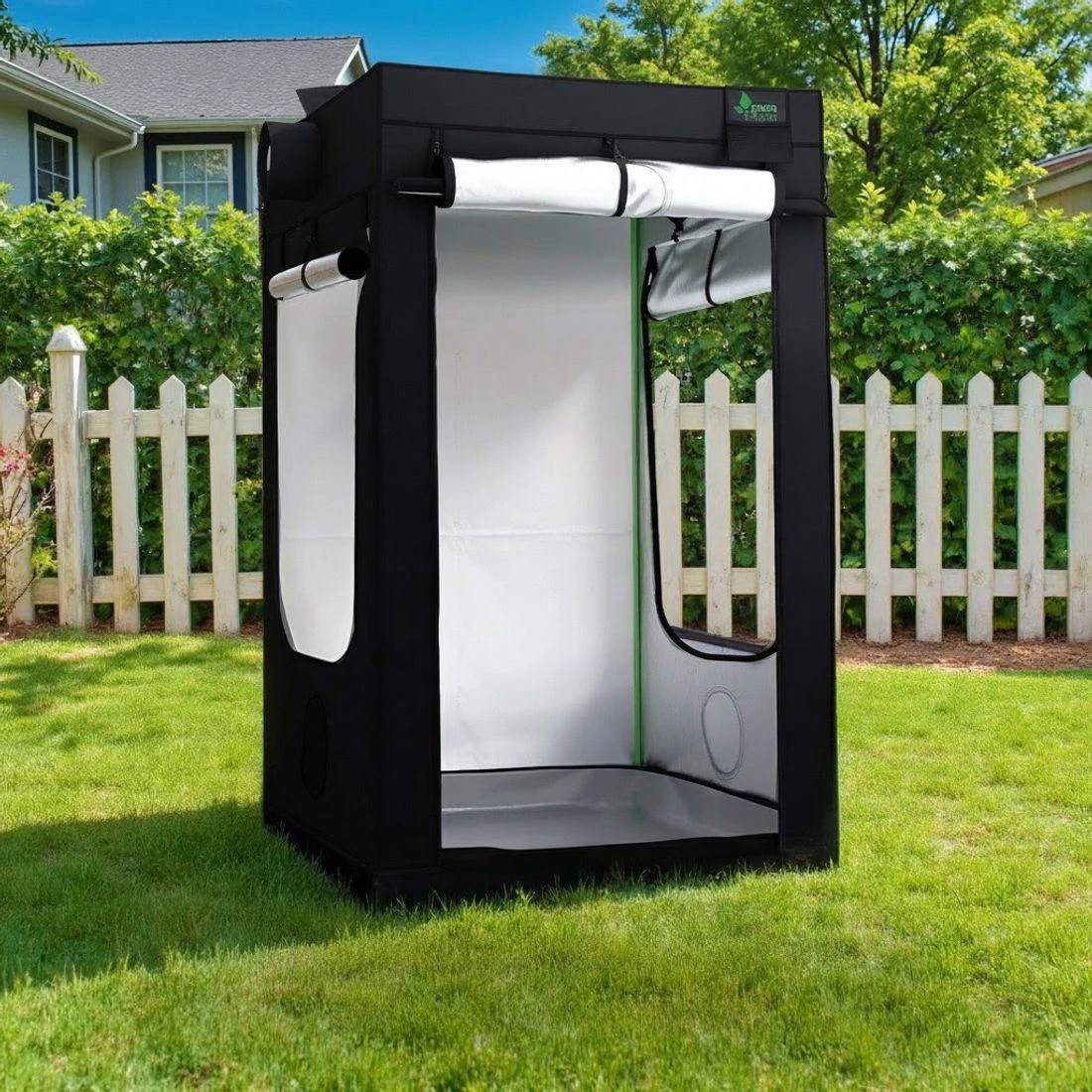 4 Green Fingers Grow Tent Kits 120x120x200cm Hydroponics Indoor Grow System - Black, 4 of 5