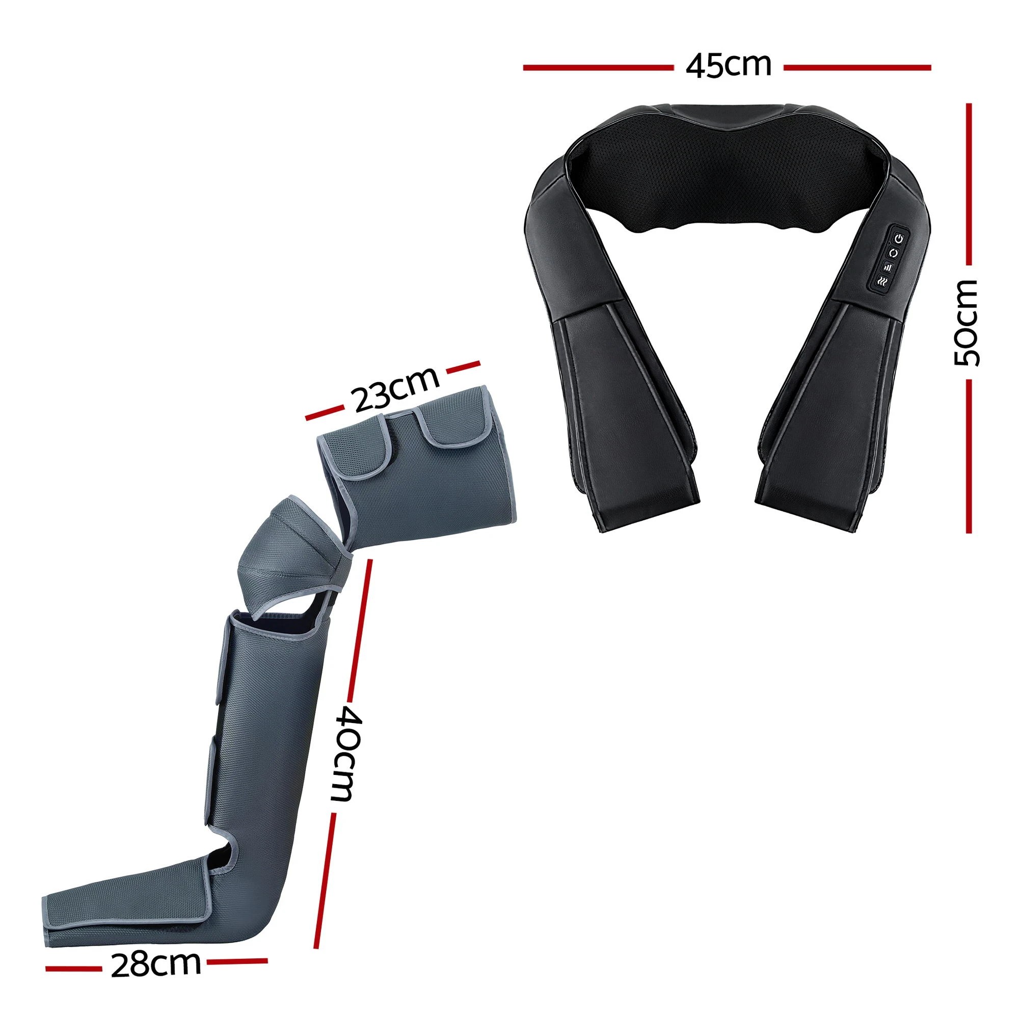 2 Livemor Electric Leg Foot Massager Air Wrap With Shiatsu Neck Massager Heating - Black, 2 of 3