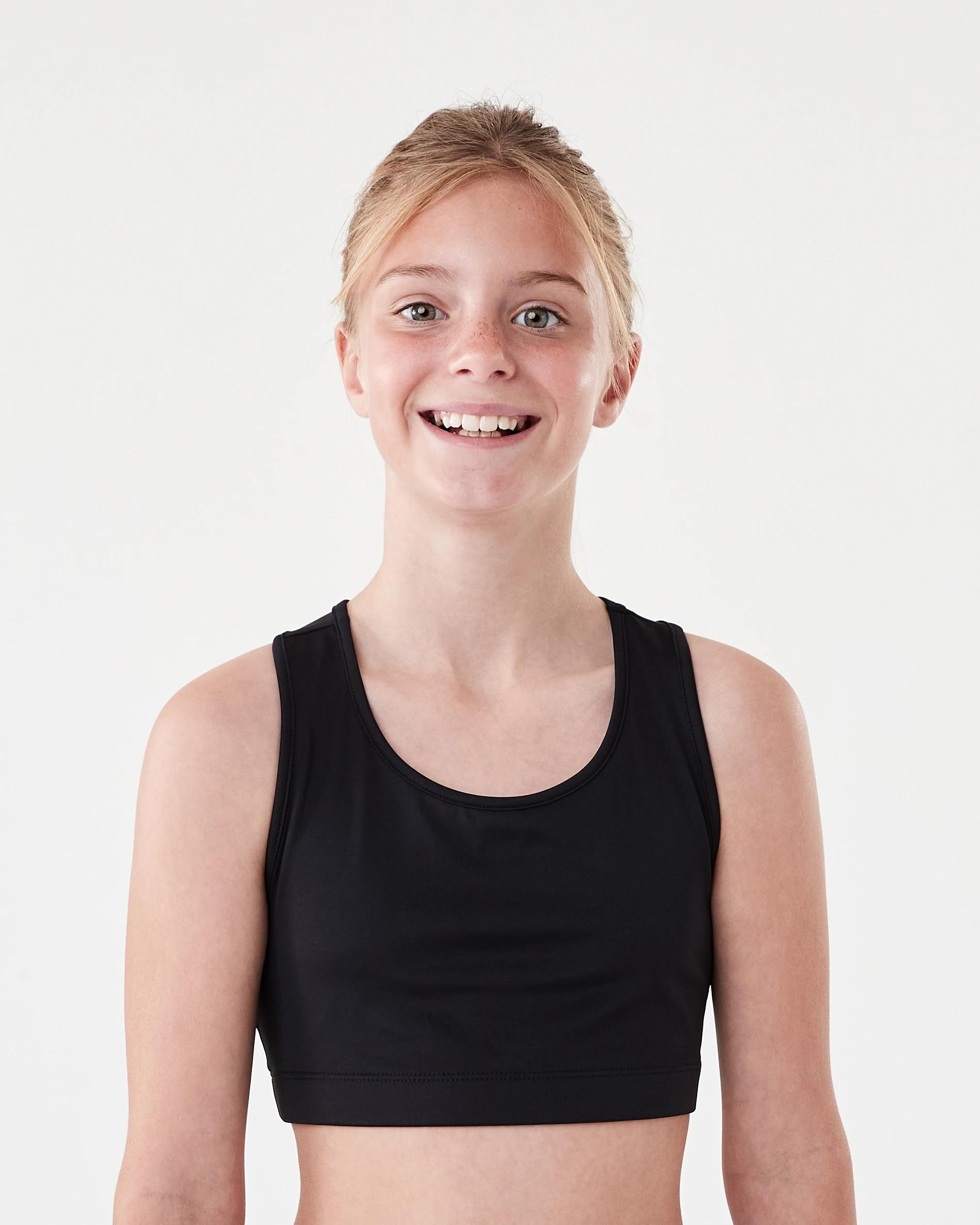 1 Active Kids Crop Top BLACK, 1 of 6