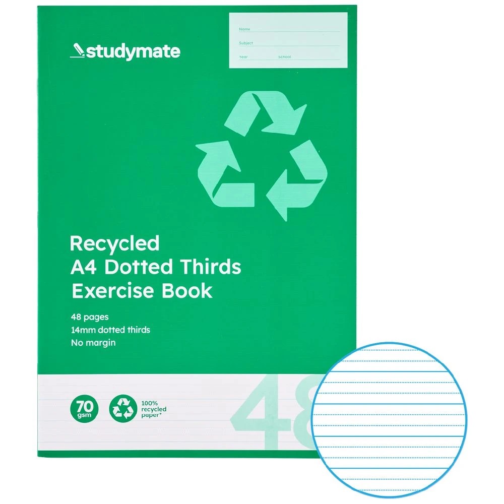 1 Studymate A4 70gsm 14mm Dotted Thirds Book 48 Page, 1 of 3