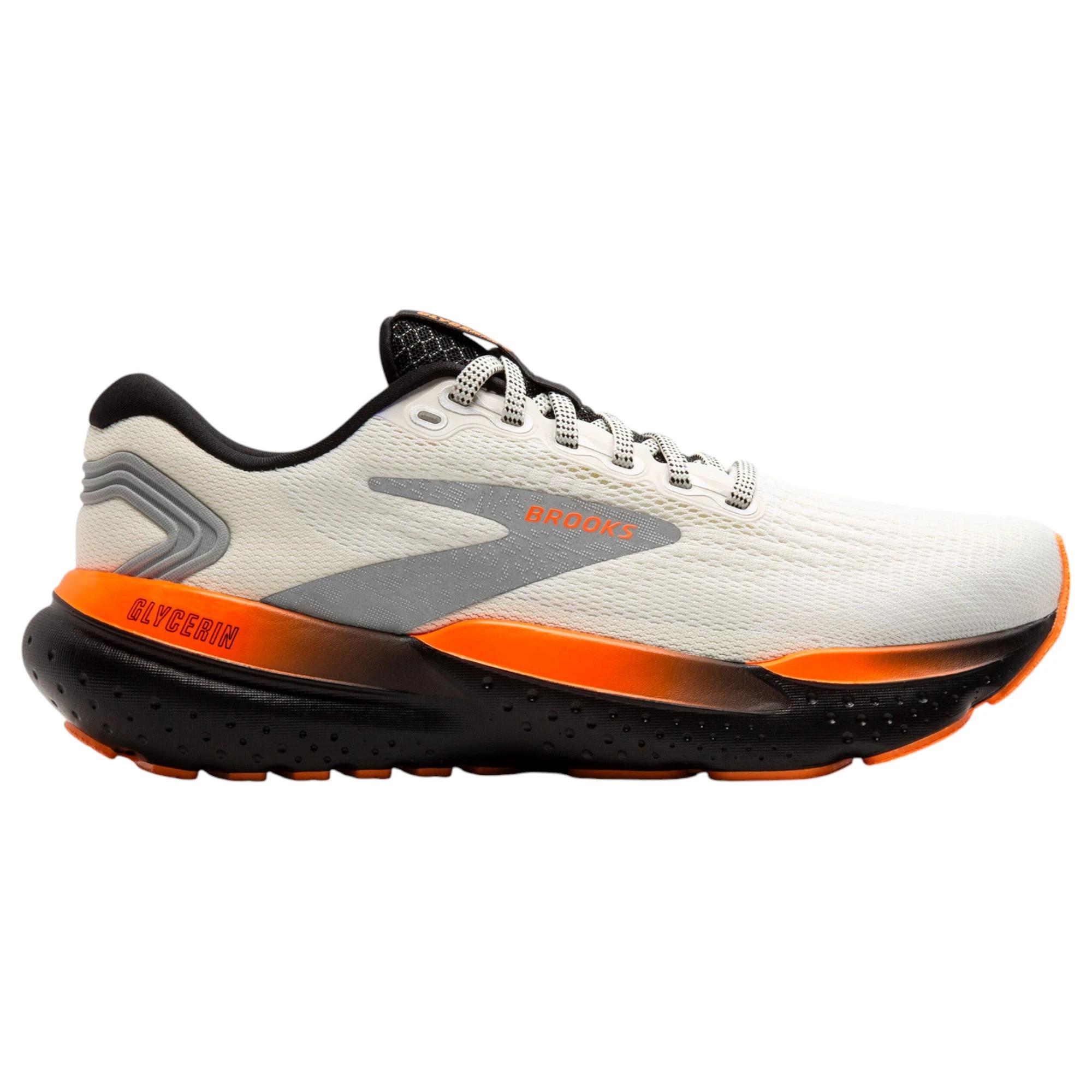 1 Brooks Womens Glycerin 21 Athletic Running Shoes ECRU/ORANGE/BLACK, 1 of 7