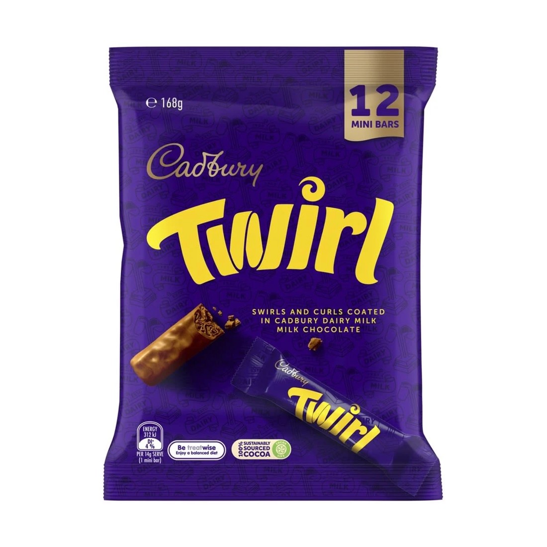 1 12 Pack Cadbury Twirl Mini Bars 168g, 1 of 2