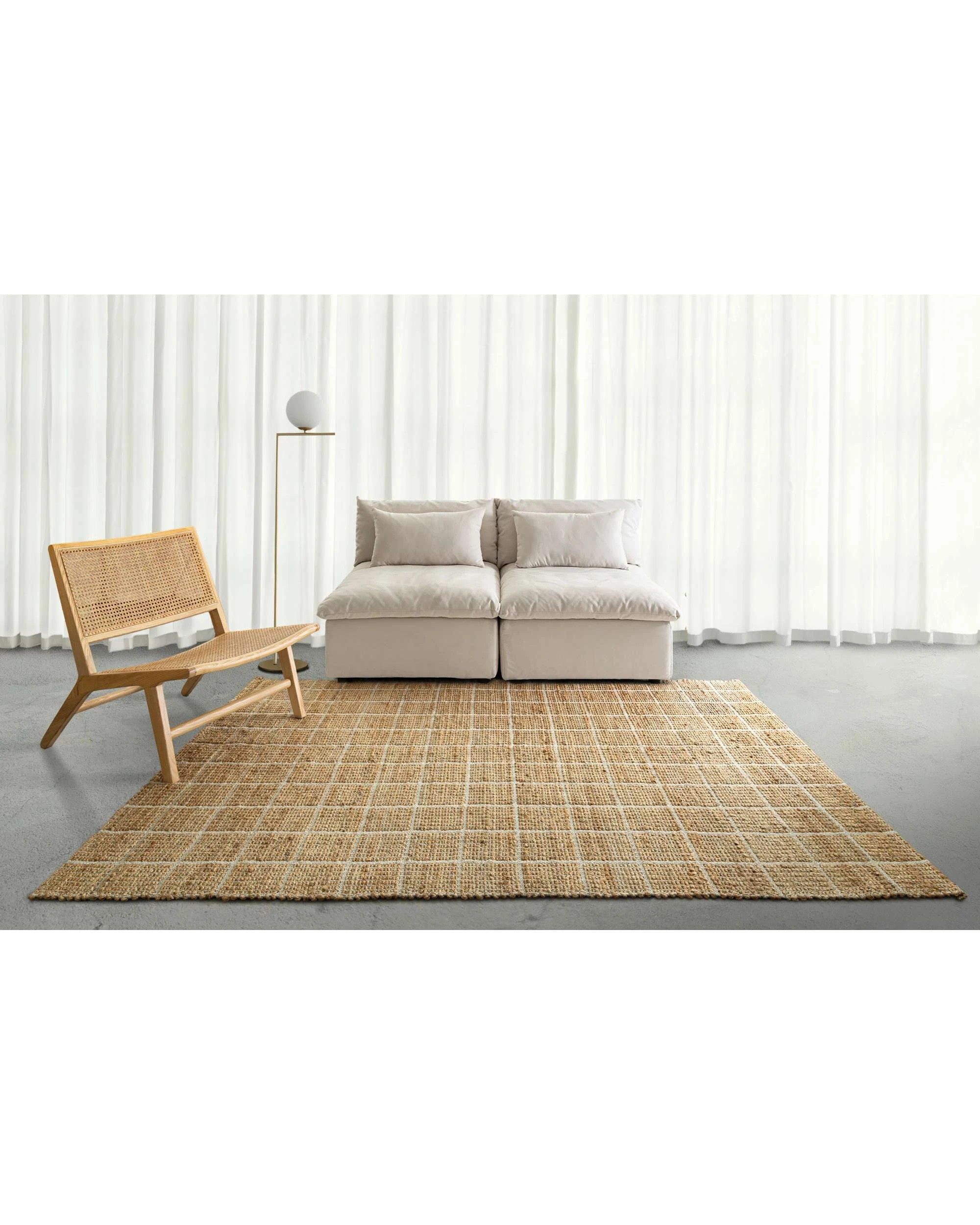 2 Loopsie Blumenau Natural Grid Rug-280cm x 190cm - Beige, 2 of 8