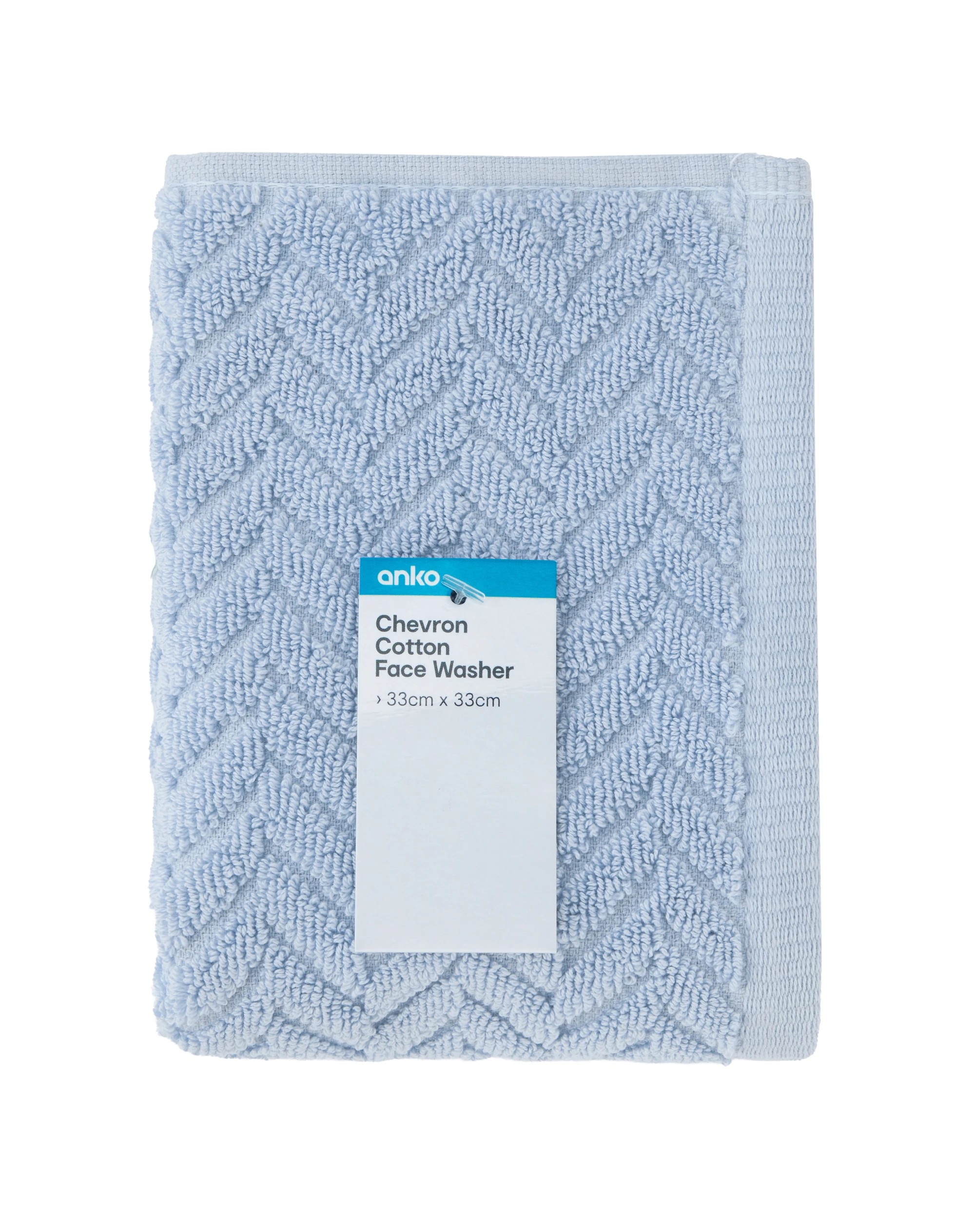 5 Chevron Cotton Face Washer - Blue, 5 of 6