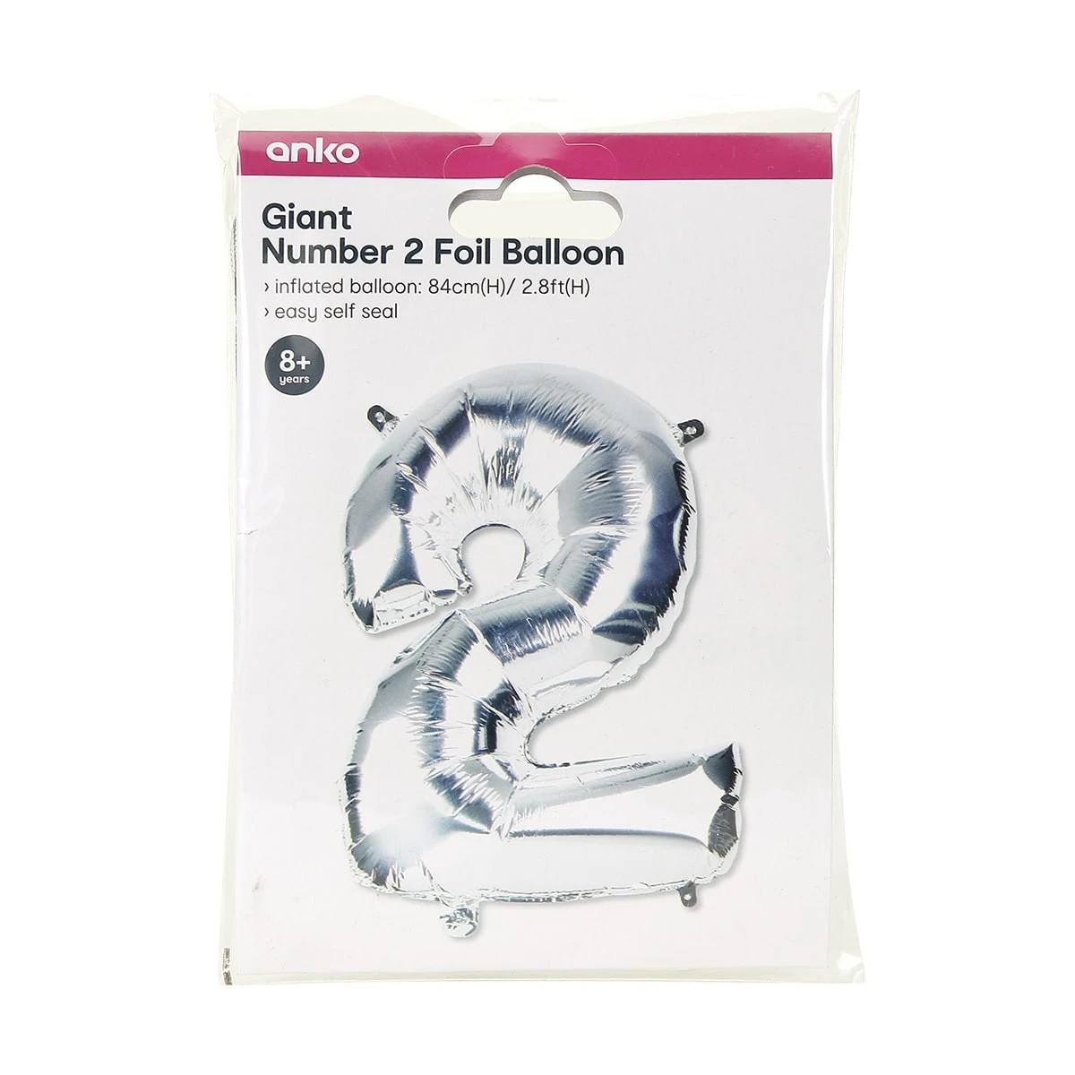 5 Giant Number 2 Foil Balloon, 5 of 5