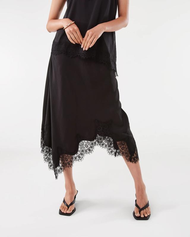 Satin Asymmetrical Lace Trim S