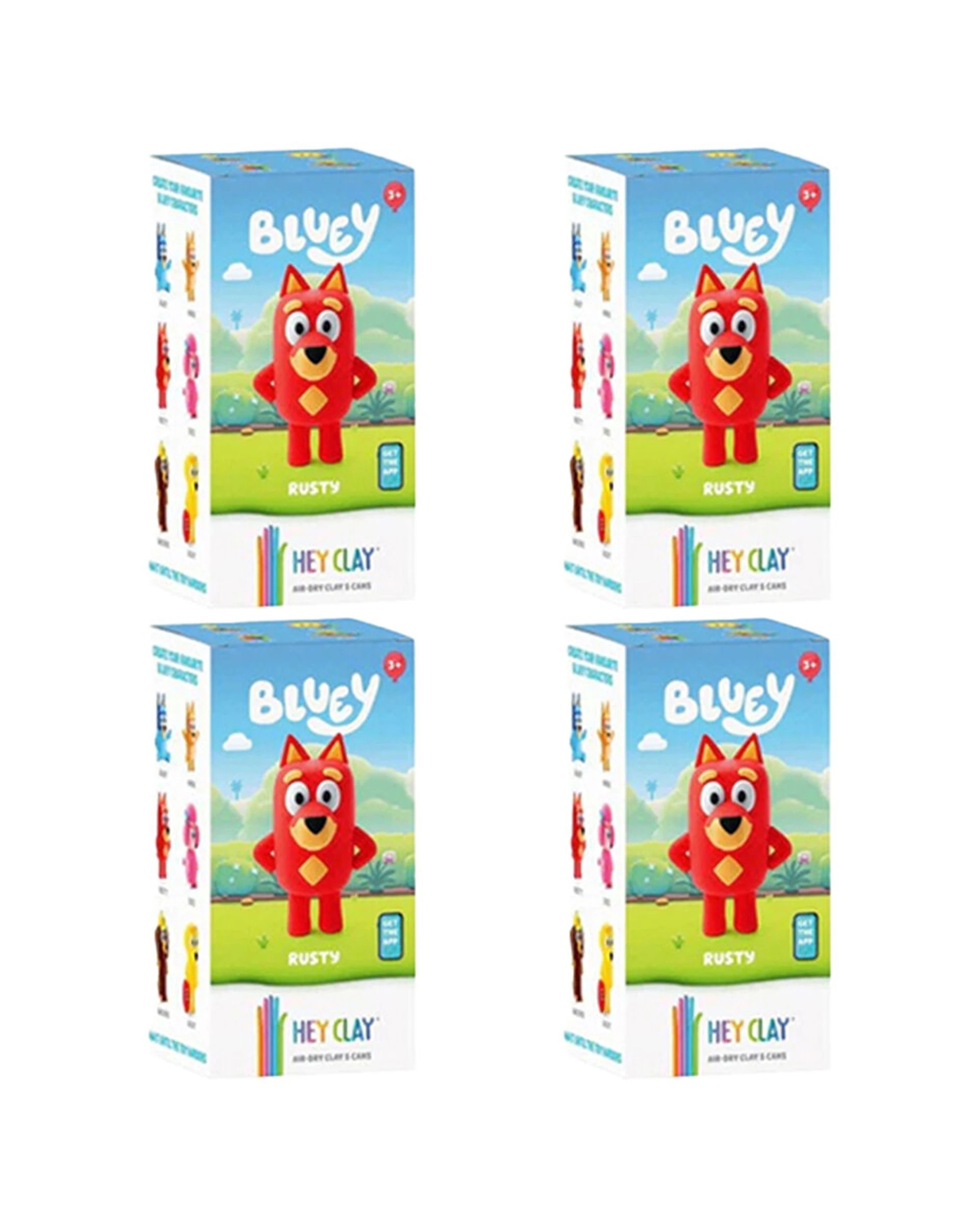 1 Hey Clay Bluey Single Character Kids Modelling Clay Set 5 Coloured Cans Rusty 4PK - Multi, 1 of 5