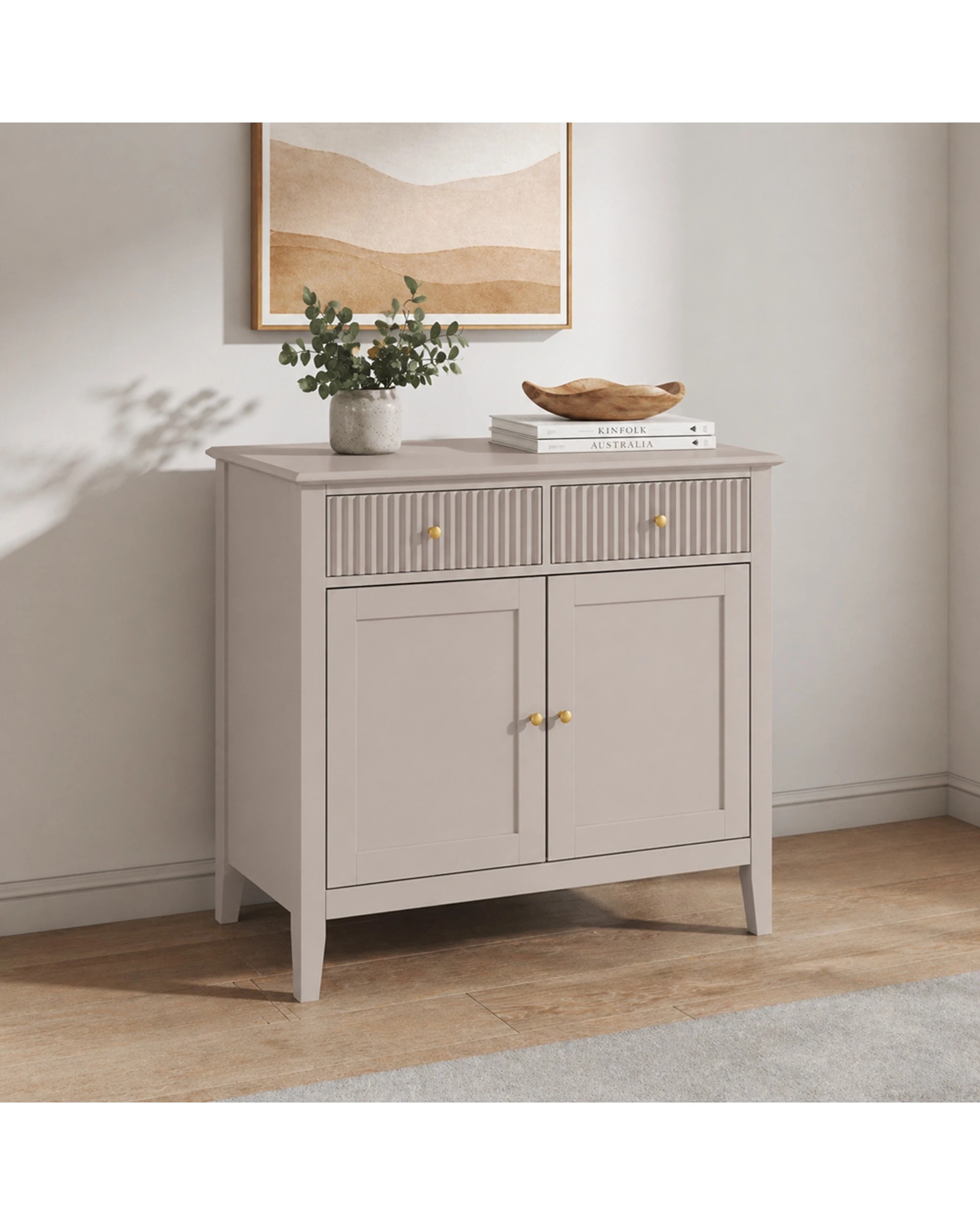 2 Alpine Bay Zara Fluted Buffet Cabinet 2 Door - Beige, 2 of 7
