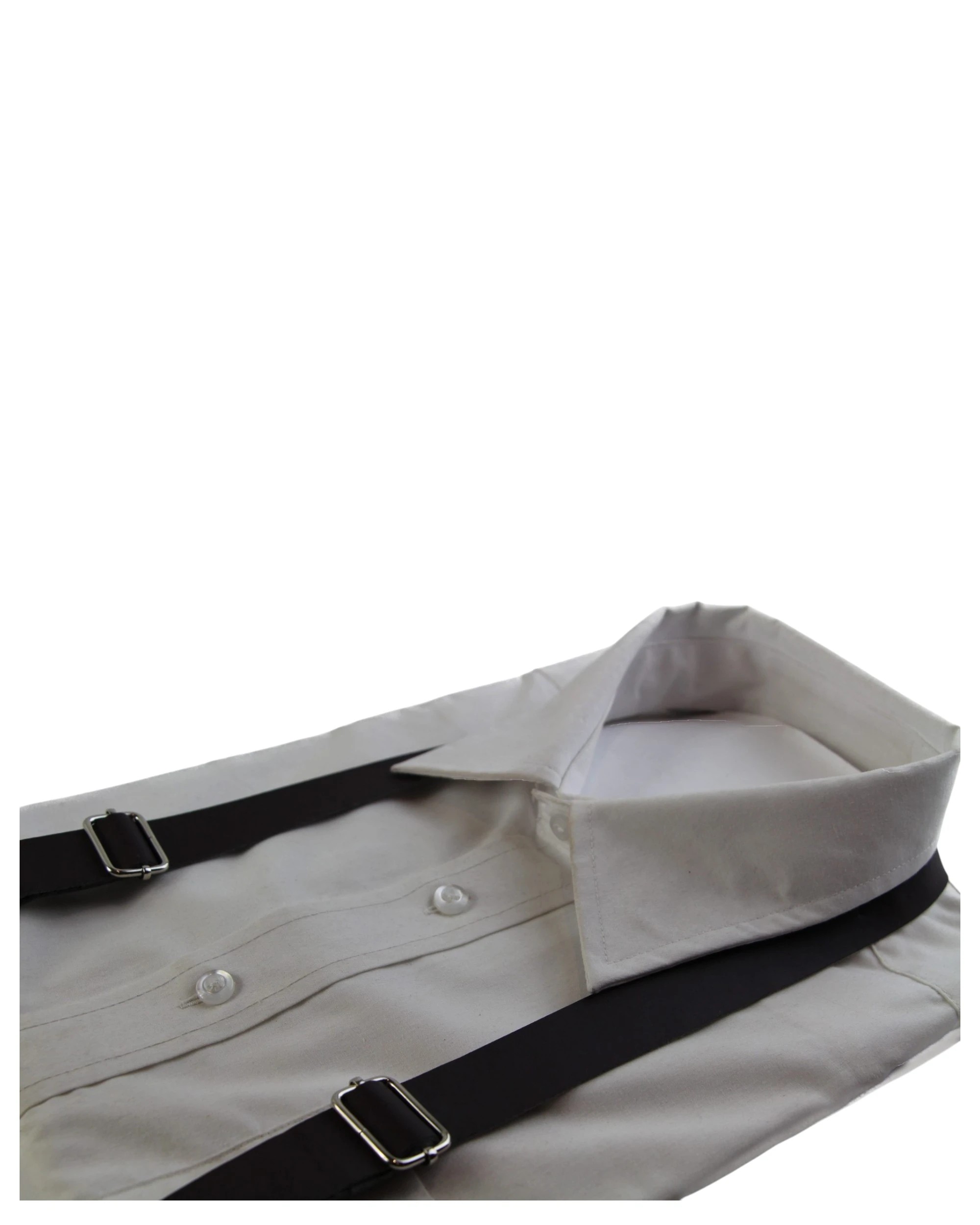 2 Zasel Boys Adjustable Faux Leather Thick Dark Brown Suspenders - Brown, 2 of 2