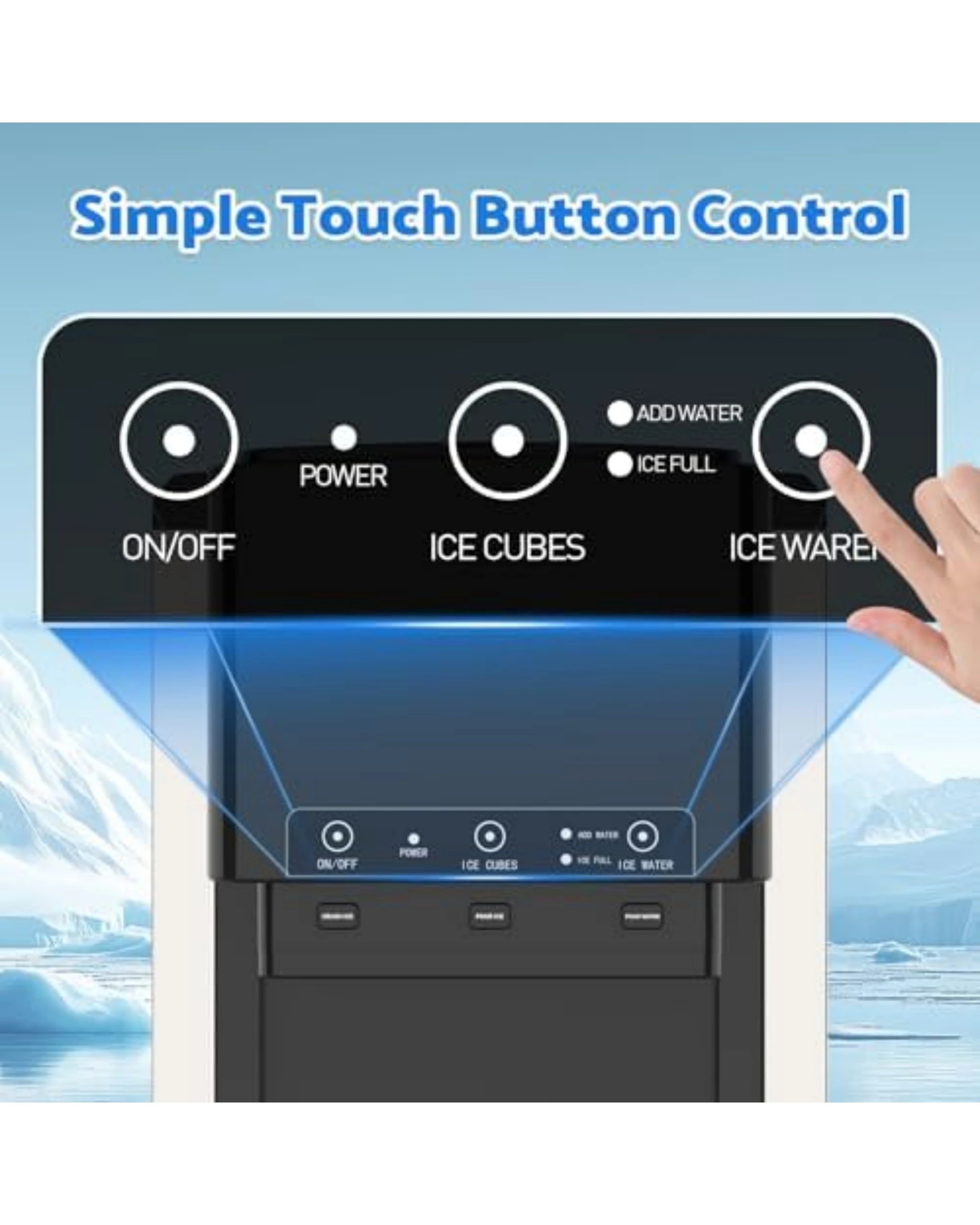 9 Advwin 3-in-1 Countertop Ice Maker Machine With Water Dispenser & Ice Crusher, 9 of 9